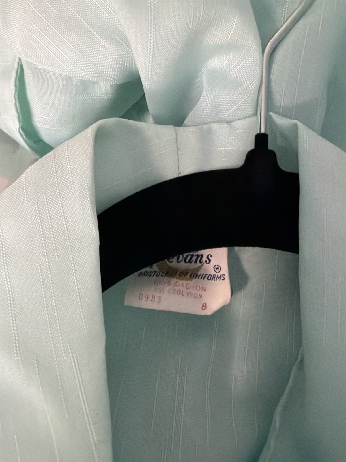 Medium 8 Vintage Beautician Nurse Frock Top 1960’s Mint Green Bob Evan’s F23