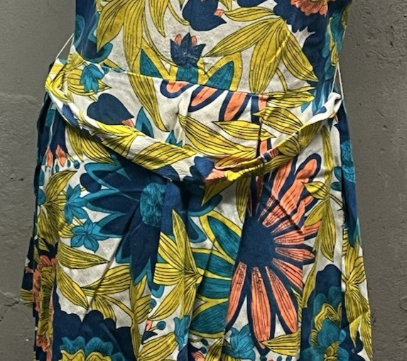 Vintage Floral Liberty Circle Sleeveless Dress with matching belt