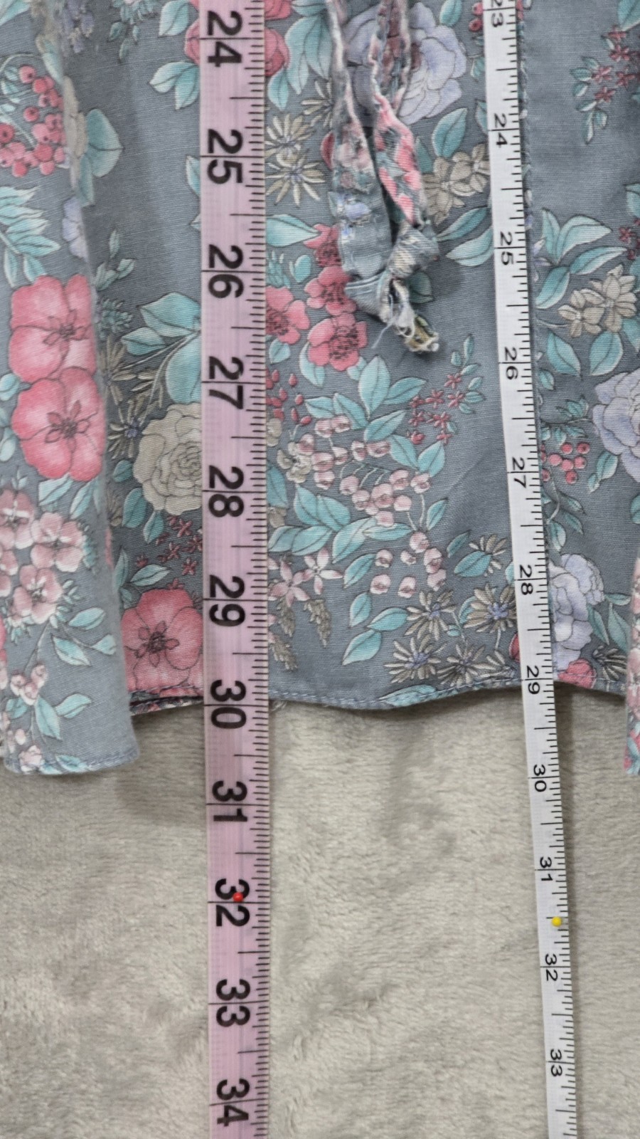 Vintage 80s Kayo of California Floral Midi Skirt Blue Gray Trad Cottagecore