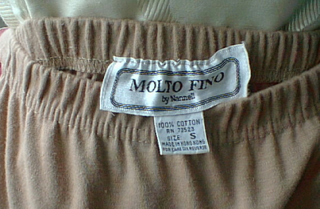 VTG Molto Fino SKIRT Midi Long 100% Cotton Sz S, Yoke at the hips Elastic Waist