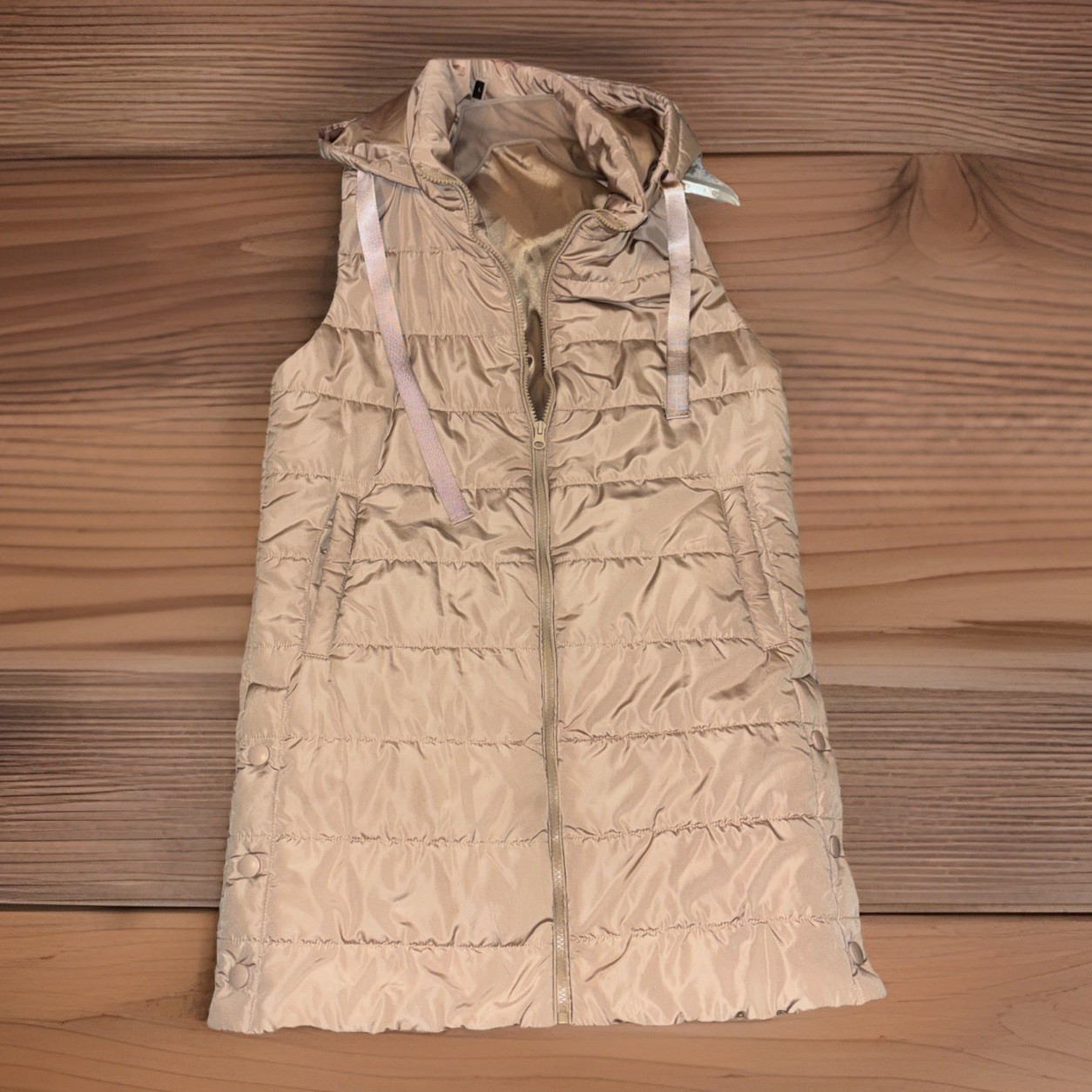 BUNDLE :Khaki Long Vest & Briggs, New York : Vintage Floral Skirt-Sz: M