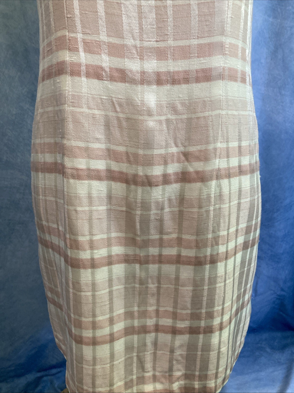 Vtg 90s Does 60s Casual Corner Annex Plaid Shift Dress Petite 8P Pink Mod Retro