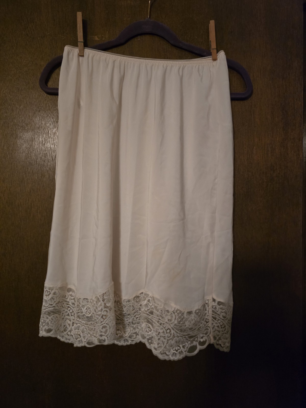 Vintage 1990s Wacoal Beige Tapestry Lace Half Slip #82024 Size Large