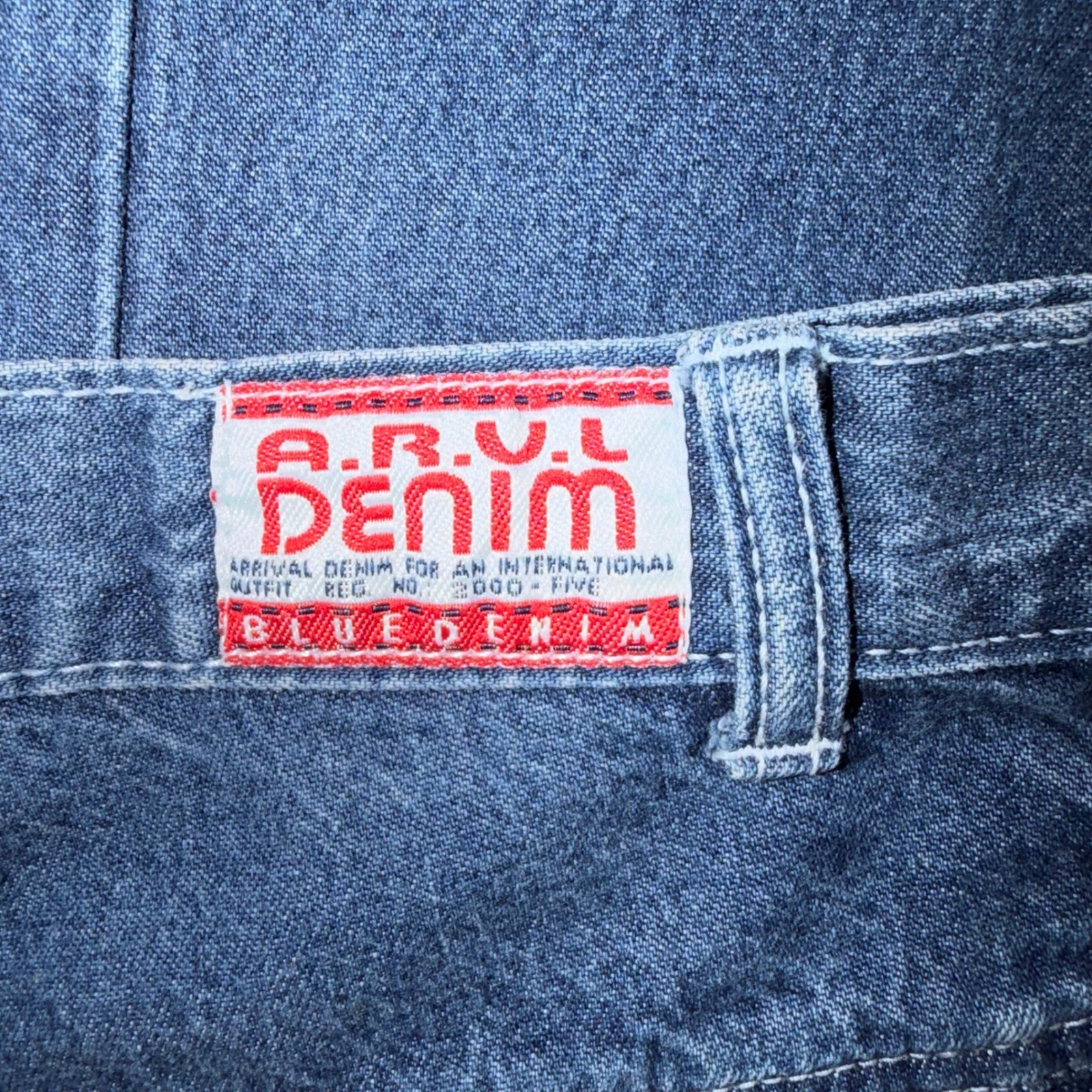 Vintage One Way Arrival Denim Wide Leg Utility Jeans Medium Wash Blue Cotton 176