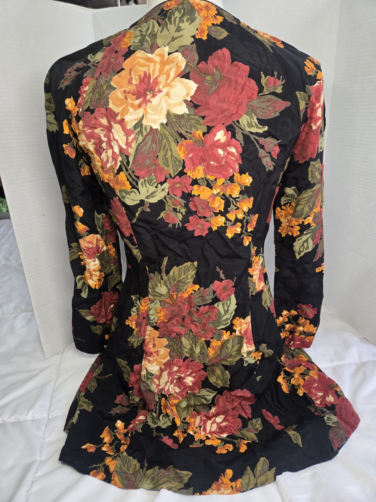 Vtg 80’s Boho Sz 4 Designer BARBARA BARBARA Floral Indie Buttons Dress Retro