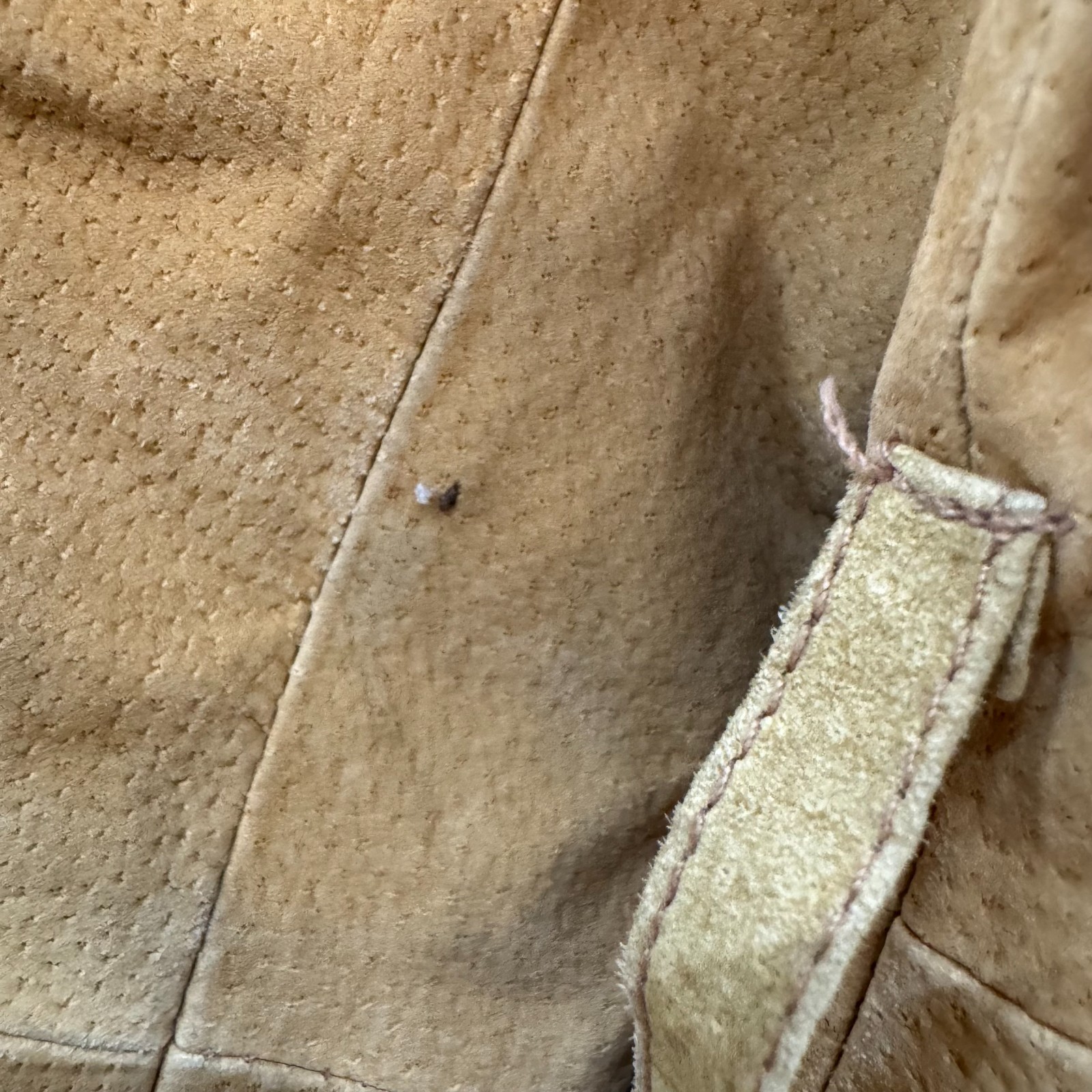 Y2K Vintage Suede Leather Jacket Small Medium Tan Khaki Beige Button Up
