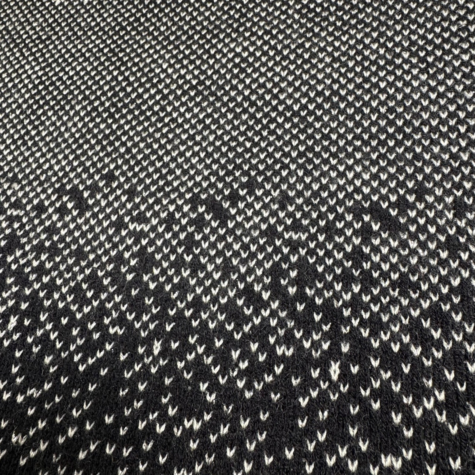 Vintage 80s Black Gray Silver Shimmer Metallic Ombre Knit Sweater Small