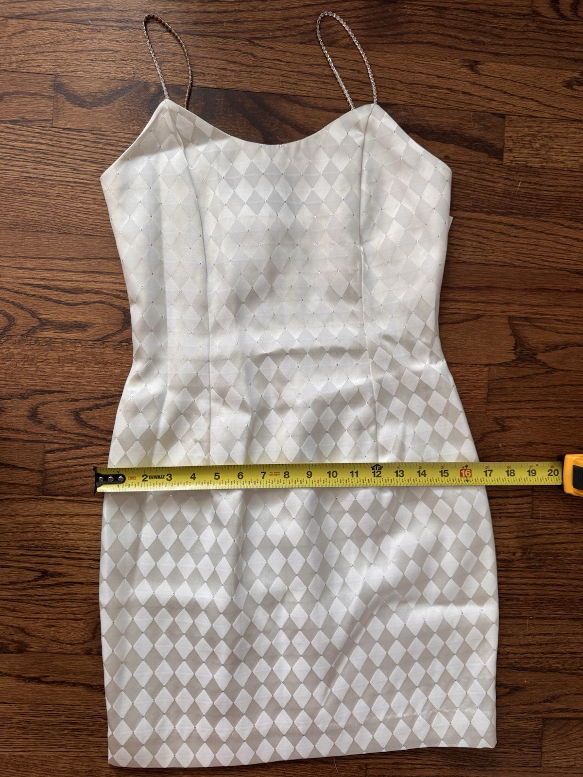 VTG 90s Jessica McClintock Gunne Sax Dress Harlequin Diamond Pattern Sz 7/8 NWT