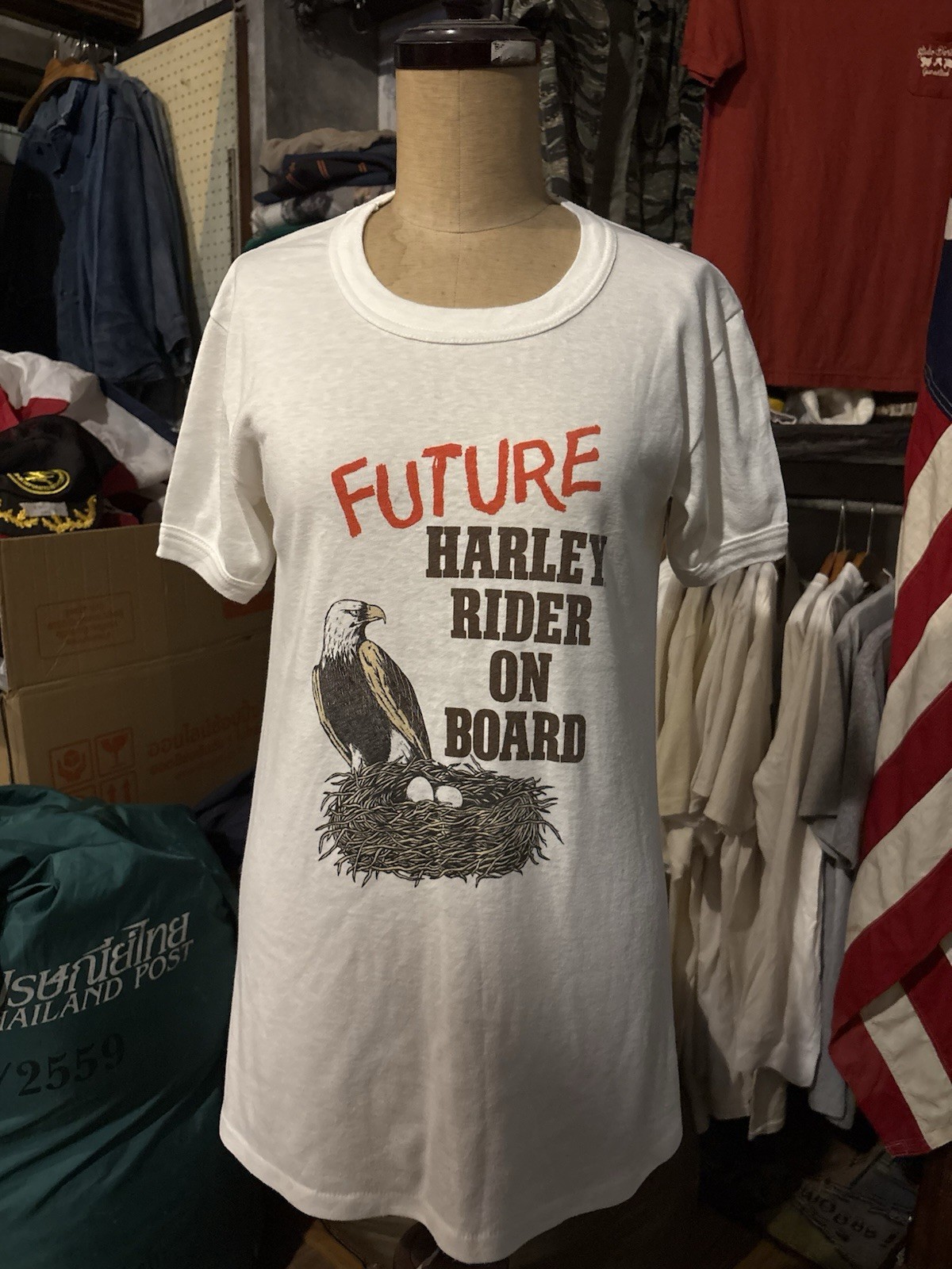 Vintage Harley Davidson Future Rider On Board Trapeze A-Line Shirt Dress USA