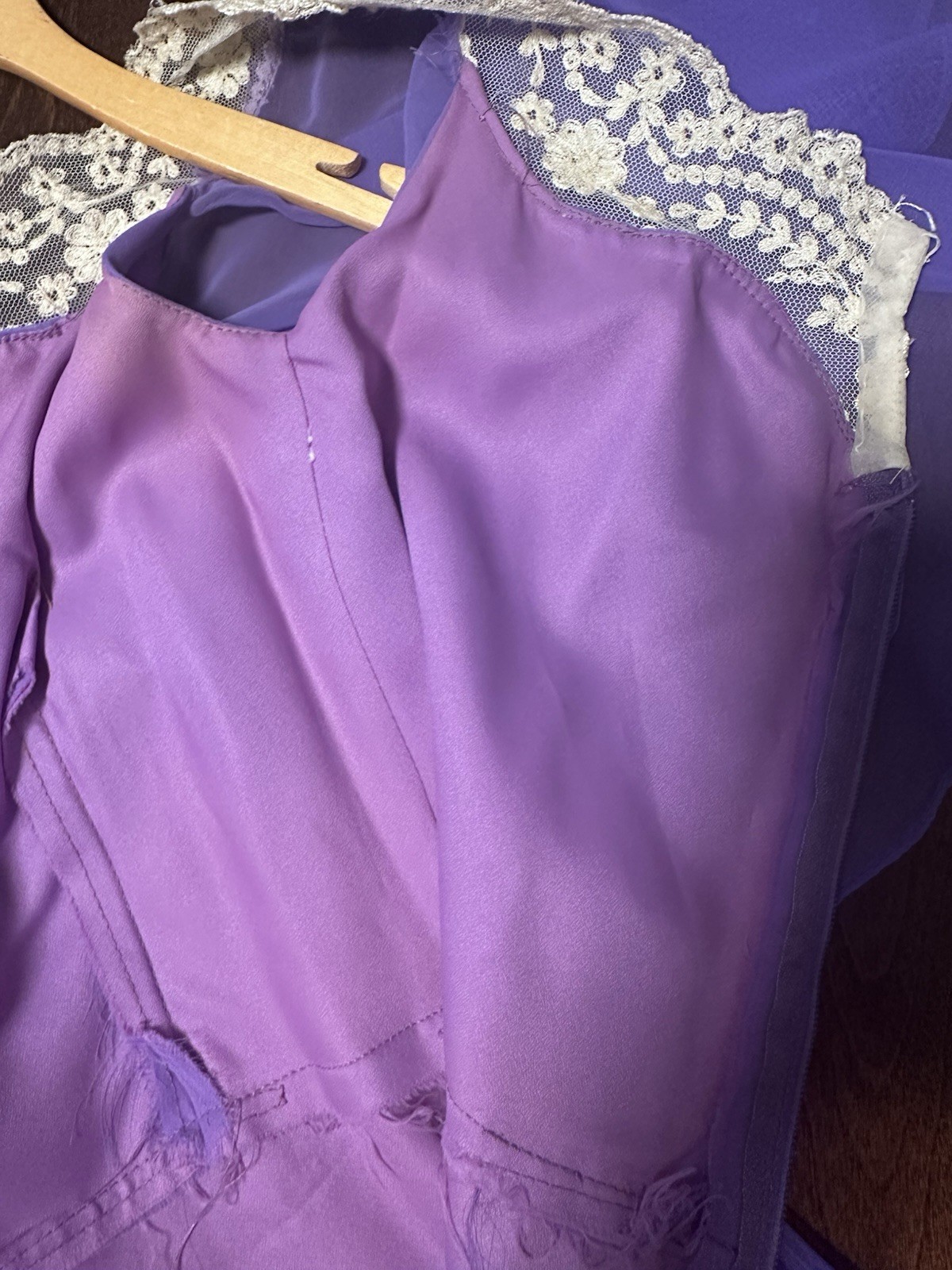 Vintage 1970s 1980s Women’s Lilac Purple Long Formal Dress Gown Size S A Line