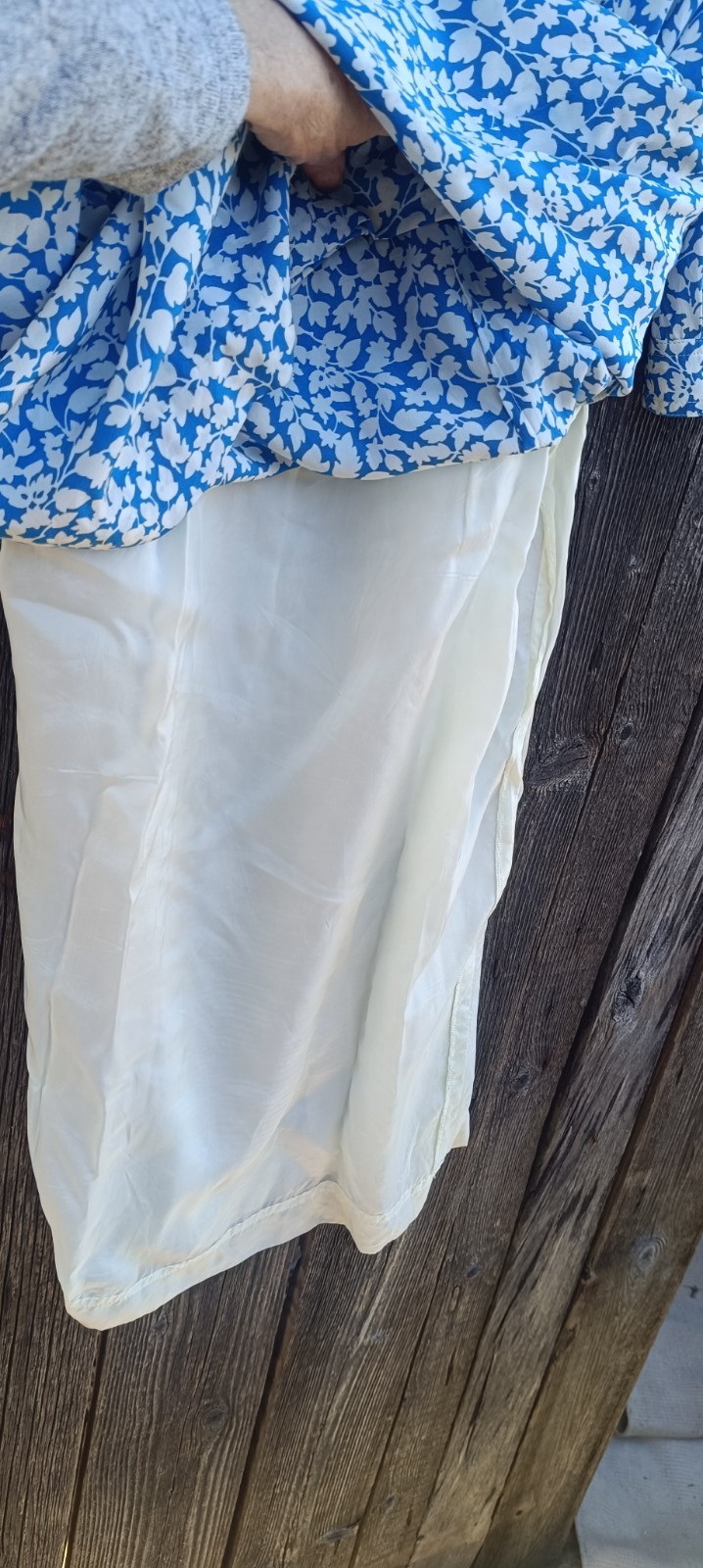True Vintage 50s Dress Womens M 40 Blue White Hand Stitched Rockabilly Swing