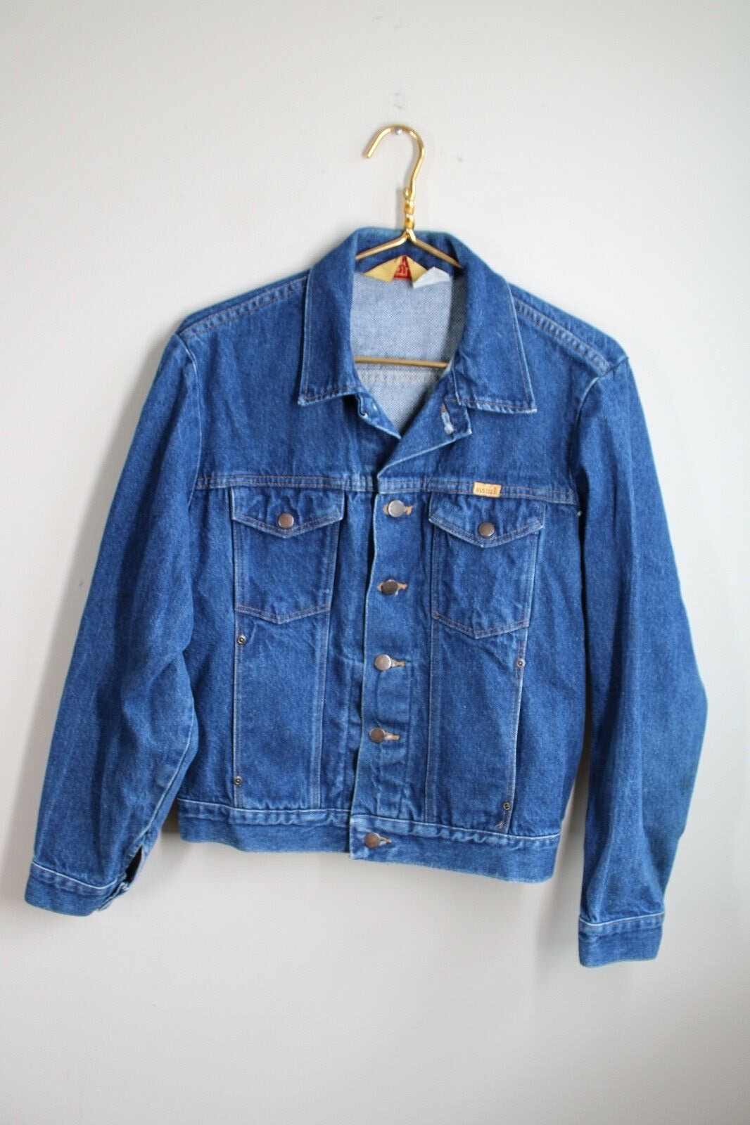 Vtg Rustler M Blue 13 oz Denim Jean Button-Front Jacket Unisex SJ2