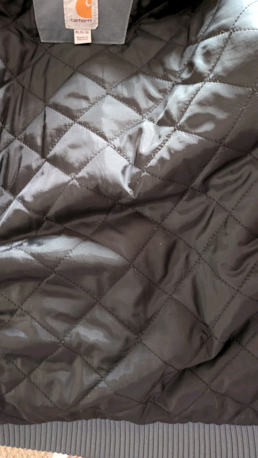 Women’s Vintage Carhartt XL Canvas Work Chore Coat Hooded Warm Gravel Color