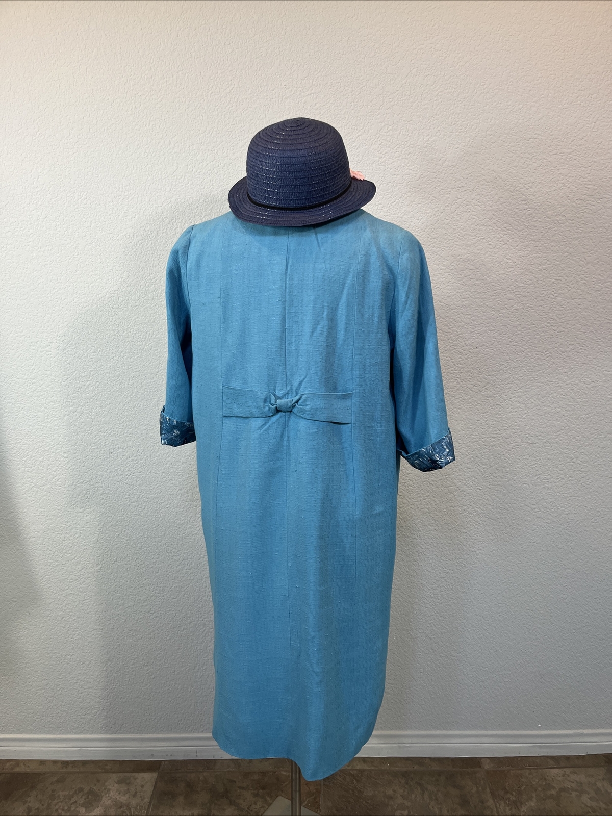 Hairspray 50s Women’s Coat 43” Aqua Blue Silk Lined Coat 40s 60s Mrs Doubtfire