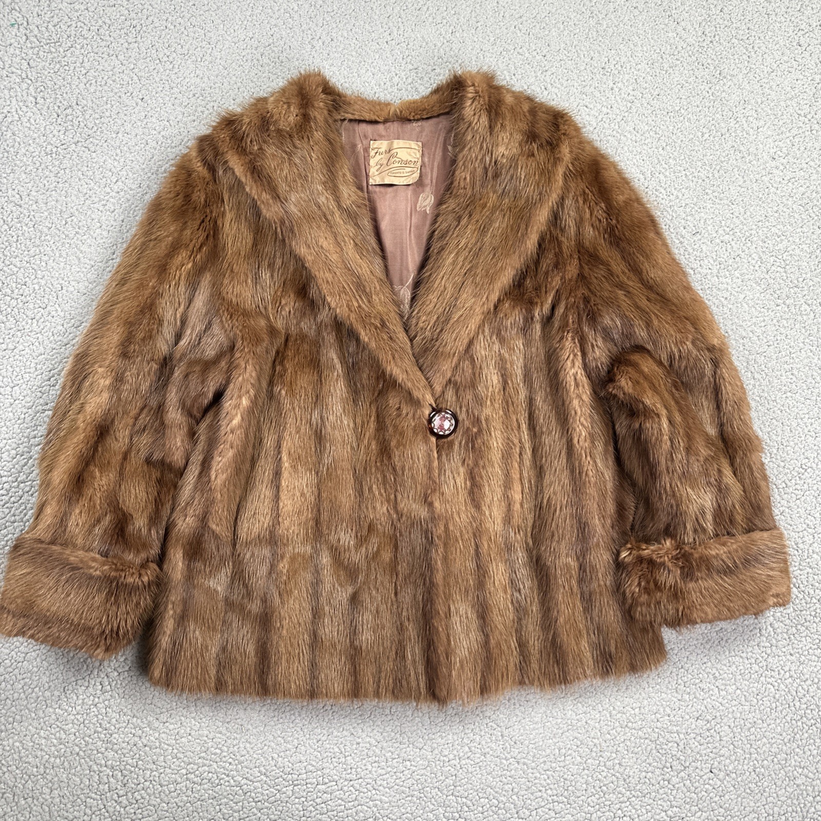VTG 60s Furs by Conson Mink Stroller Coat Toronto & Sarnia Lined Inner Pocket