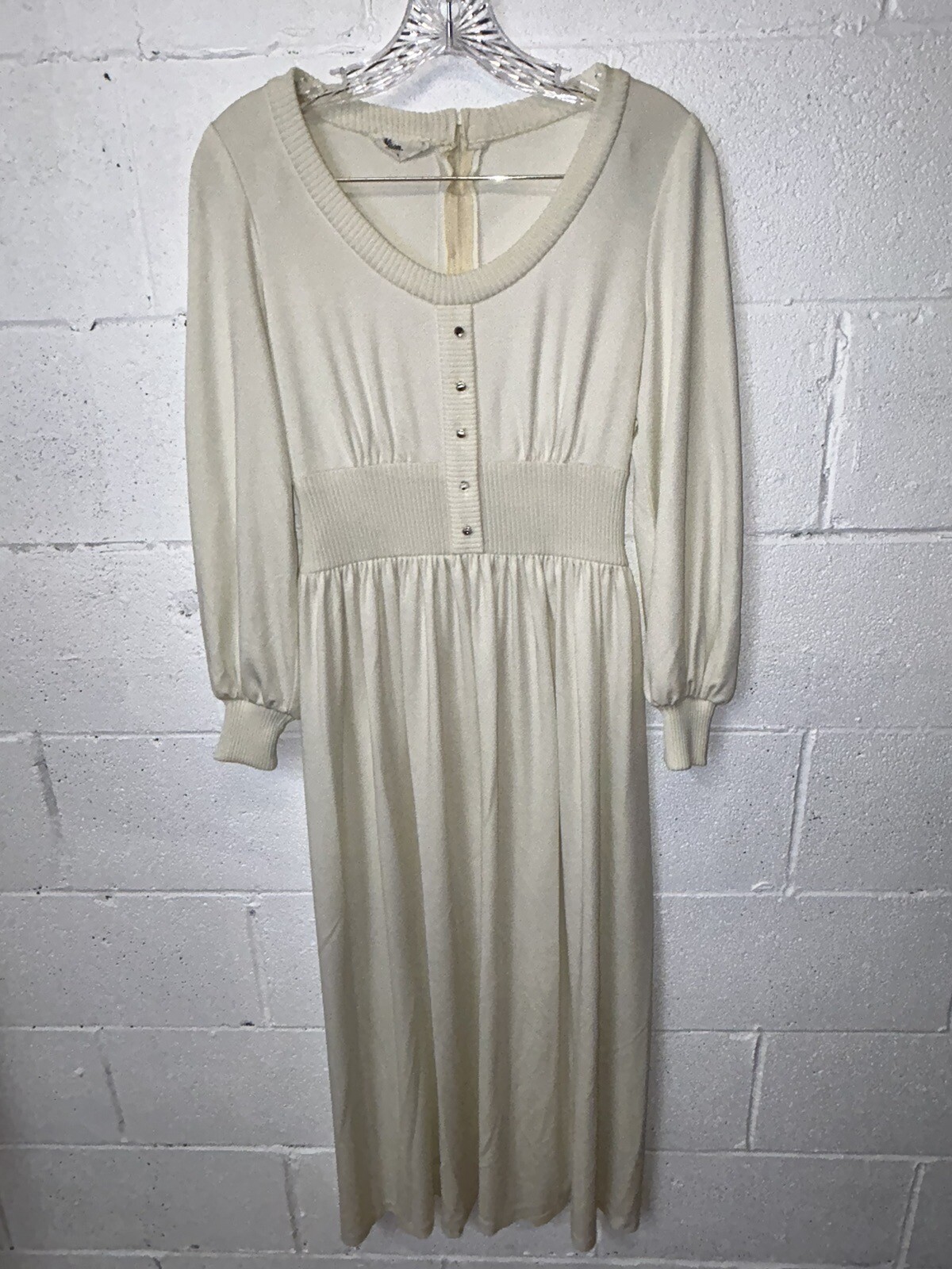 Vtg Alison Ayres Monroe White Dress Stepford Wife Long Sleeved Small 60s A3