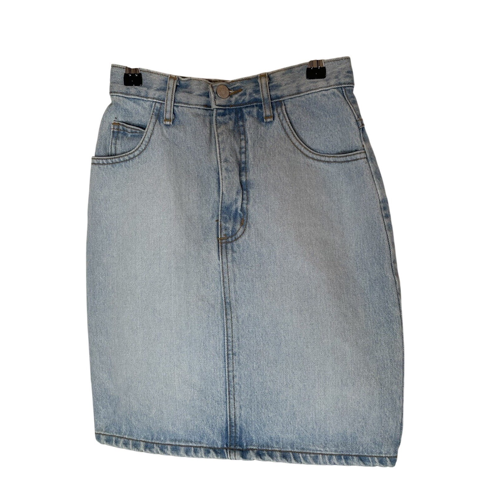 Guess Georges Marciano Denim Skirt 10501 SZ 24 VTG 80s 90s Light Wash USA