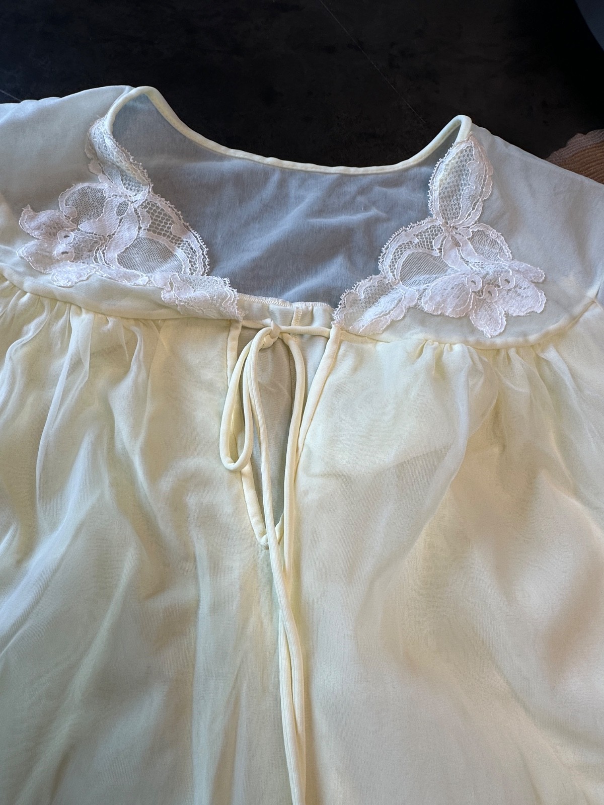 Vintage Carson Pirie Scott & Co 2 Pc NIGHTGOWN ROBE Lingerie Set LACE TWEE L