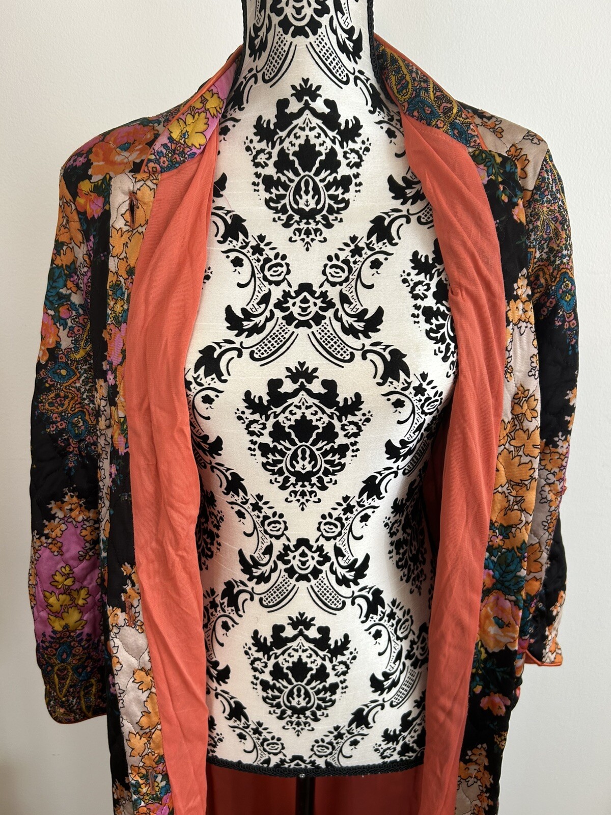 Vintage Cozy Creation Housedress Med Tall Crepe Long Sleeve Paisley 60s