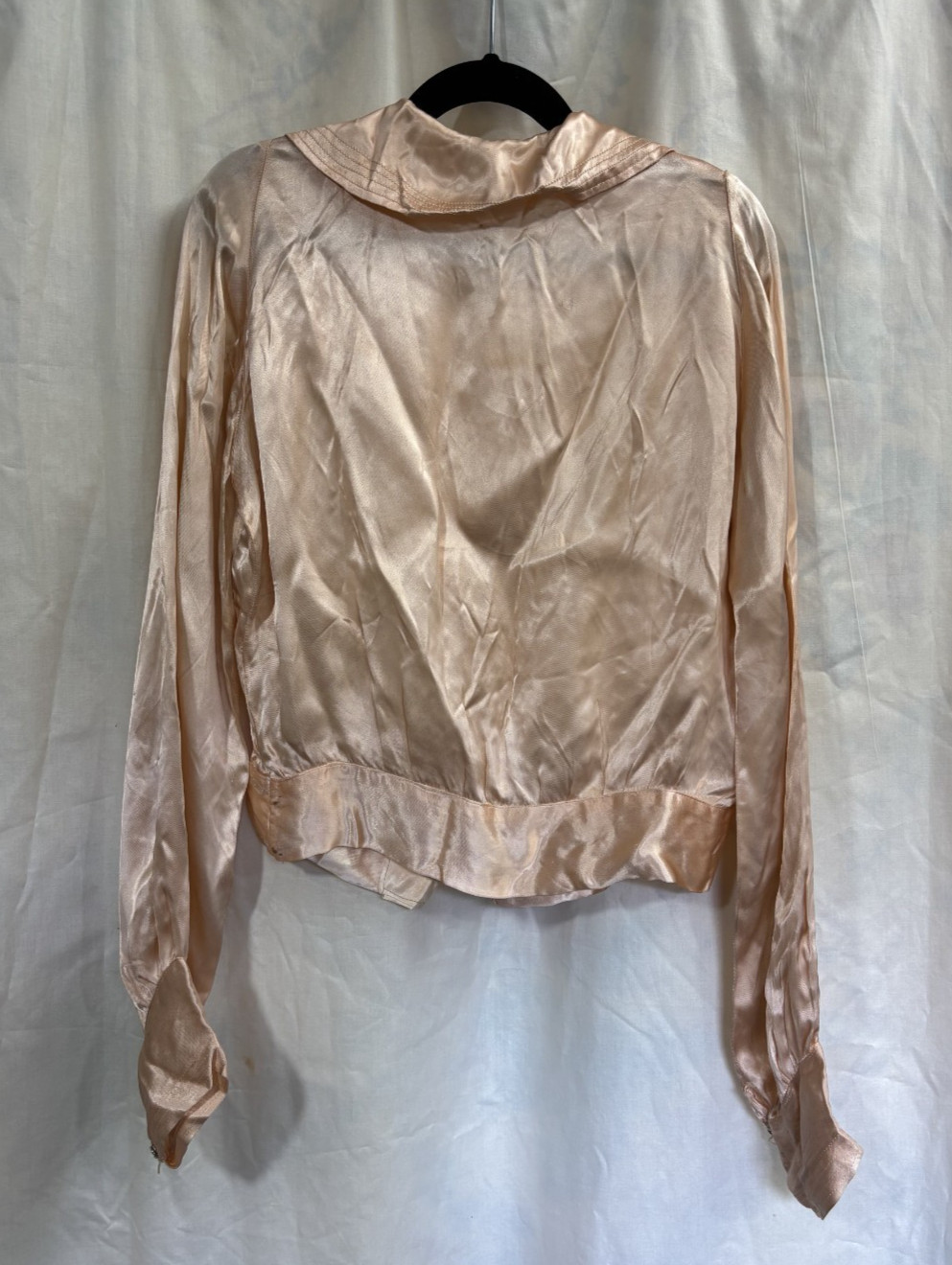 Antique Edwardian Victorian Women’s Peach Pink Satin Shirt Top