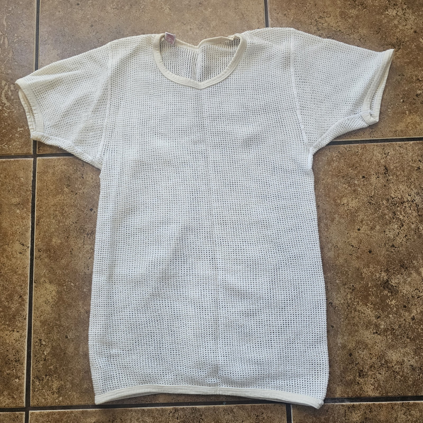 Vintage Janus Waffle Knit Wool Cream 70s Medium Cotton Norway Sweater Top Shirt
