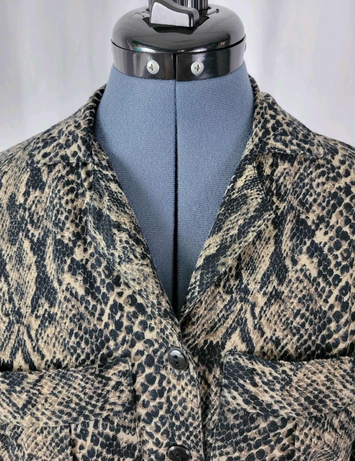 Vintage Taurus II Brown & Black Snakeskin Print Dress & Matching Belt Size 10