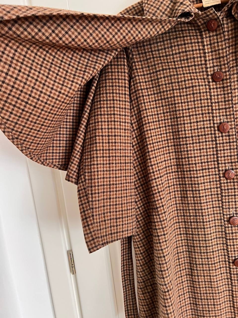 celine vintage wool coat houndstooth sherlock holmes