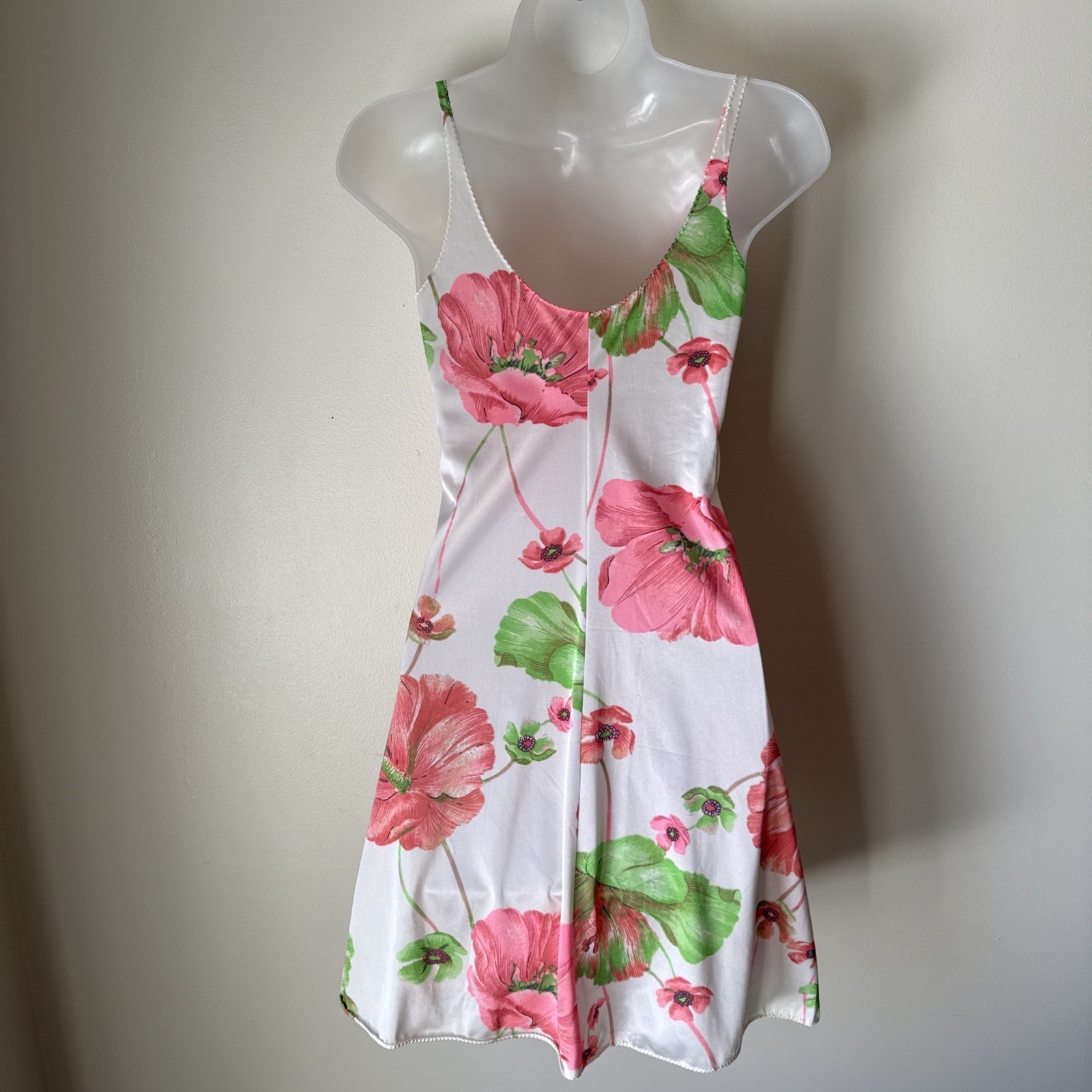 Vintage Lorraine Floral Slip Dress Babydoll Nightie Sexy Retro Silky Size S Y2K