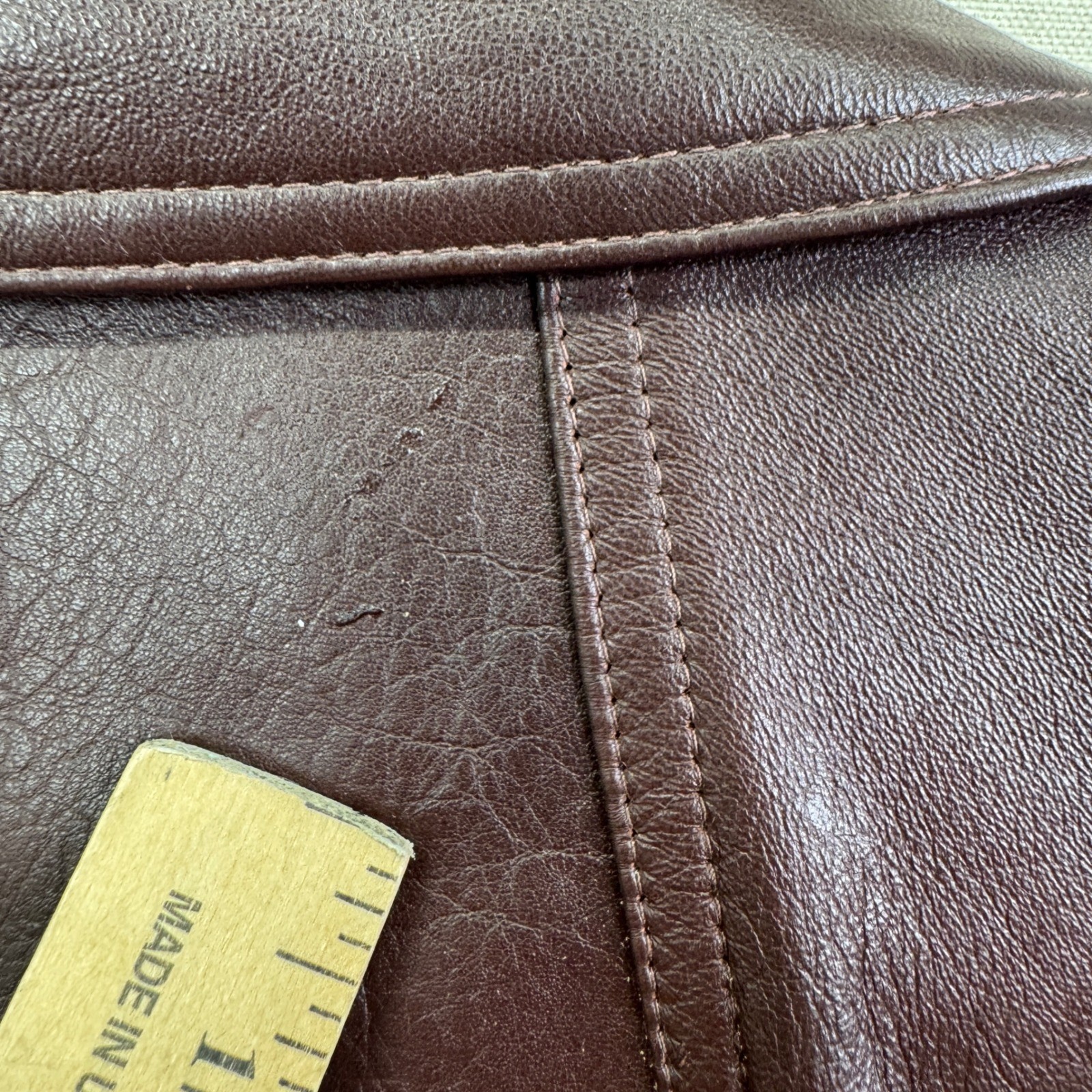 New England Sportswear Leather Jacket Burgundy Brown Vintage 70s Belted Coat USA