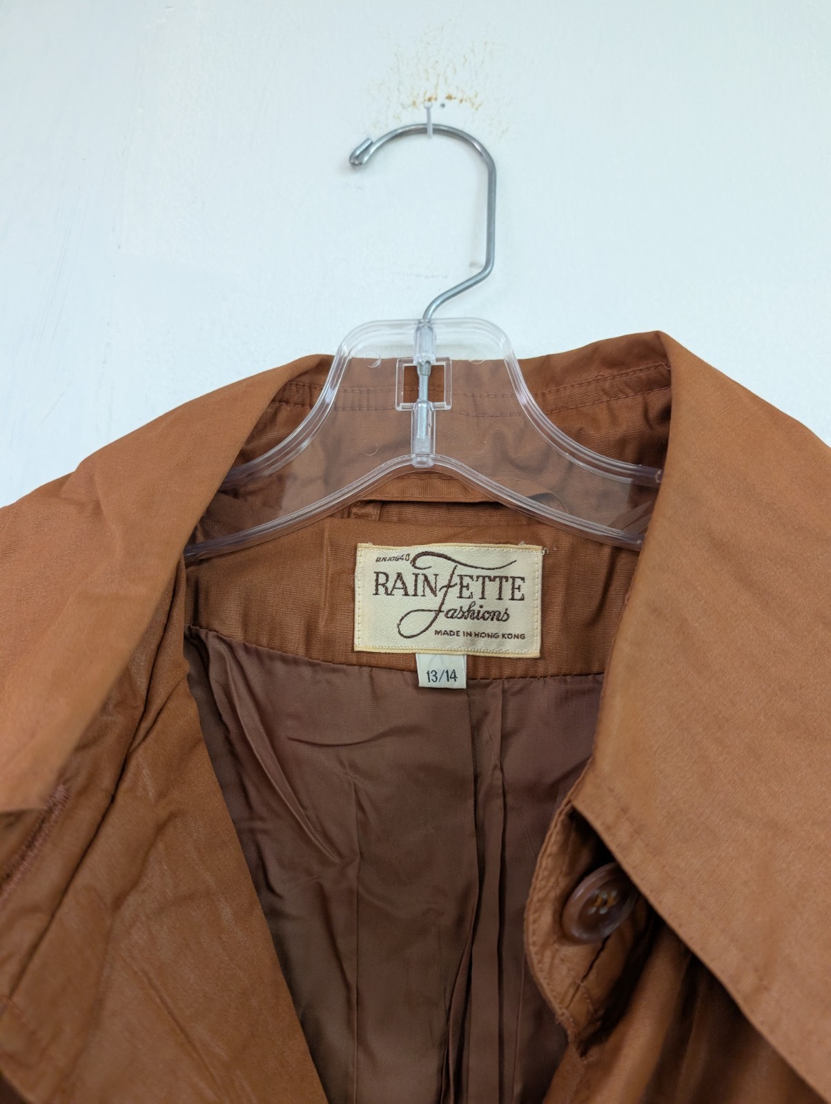Vintage Rain-Ette Fashions Trench Coat 70s Street Style Lightweight 13 / 14