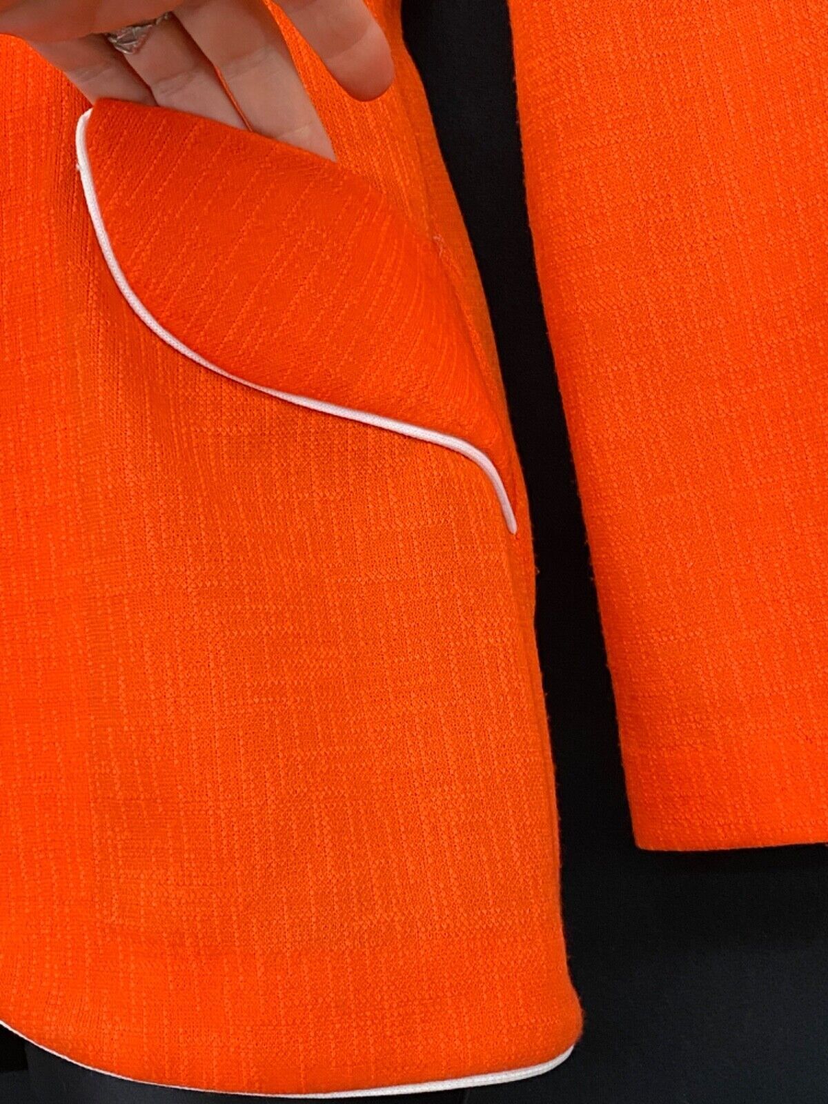 Vintage 1970s red orange jacket, white deadstock NOS Jantzen blazer S