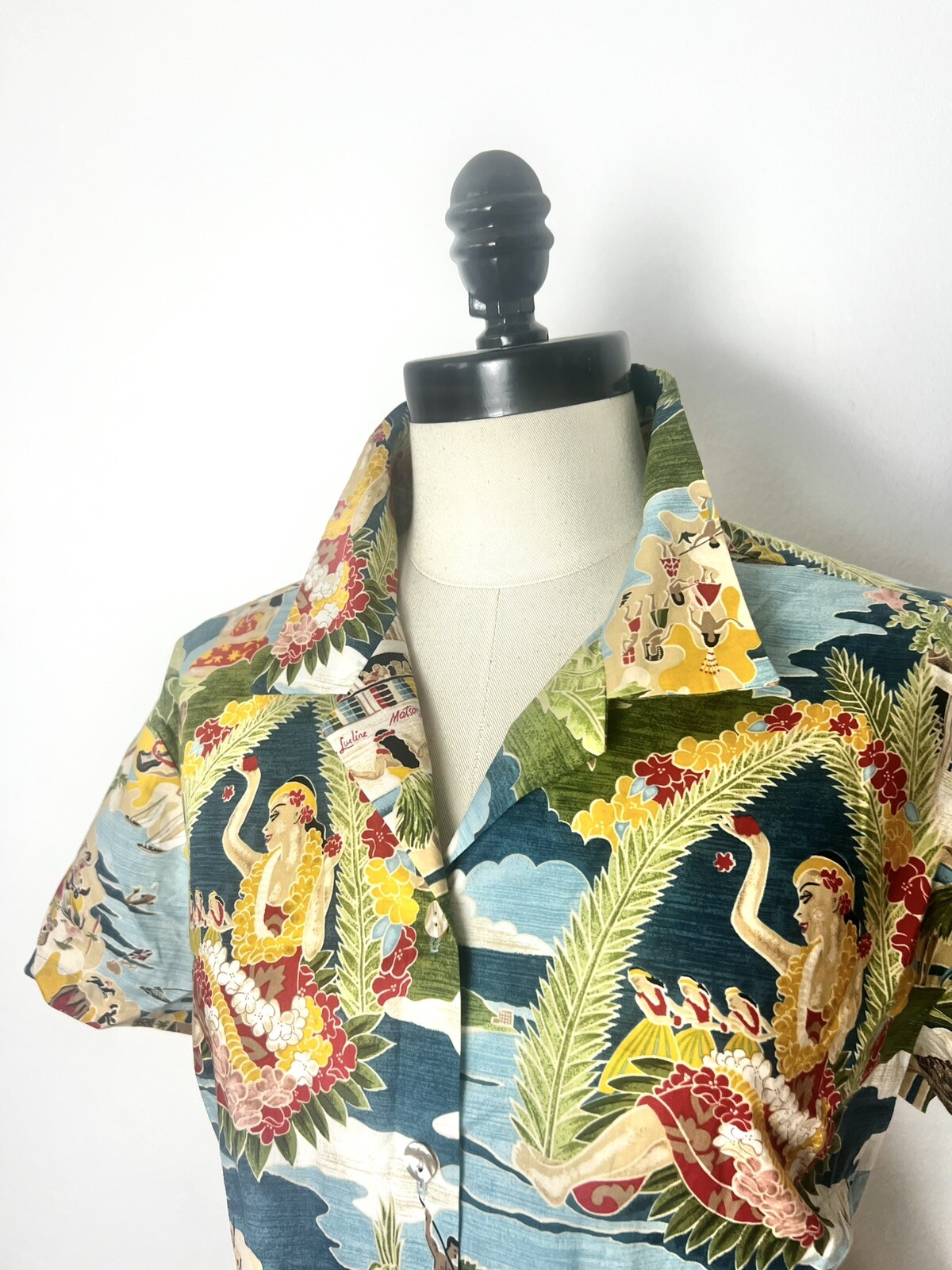 NANI Of HAWAII 90’s 90s Y2K Vintage Hawaiian Tiki Copyright Aloha Blouse Top XL