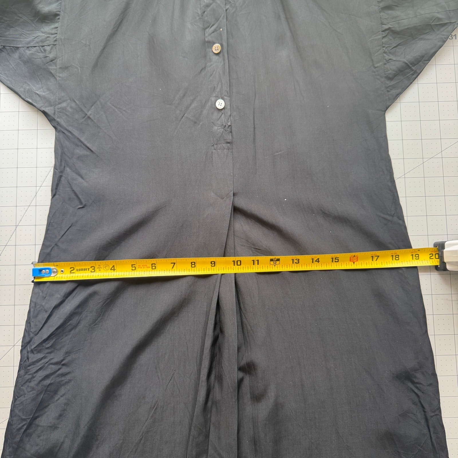 Vtg 80s Cathy Hardwick Black Silk Batwing Dress Dolman Sleeve Minimalist Pockets