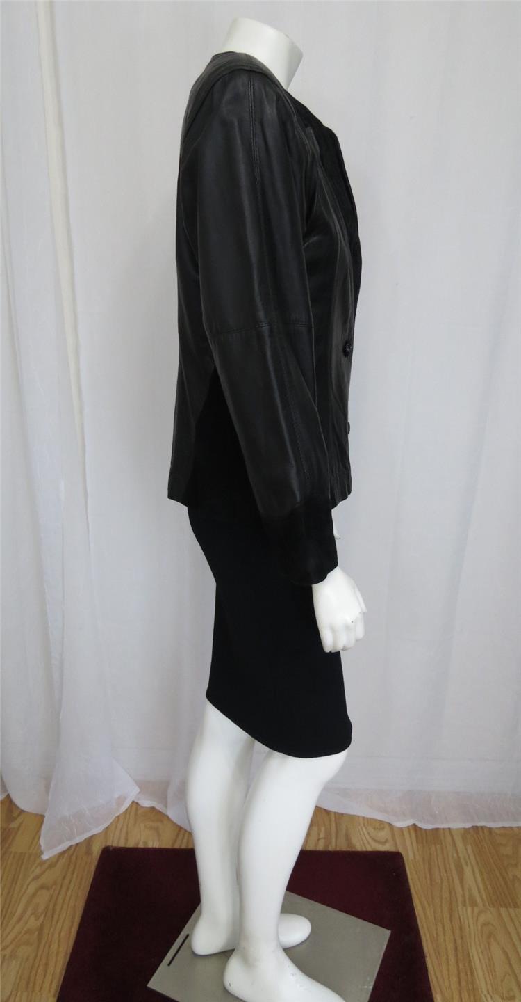 Clout Designer soft black leather and goat suede jacket size M