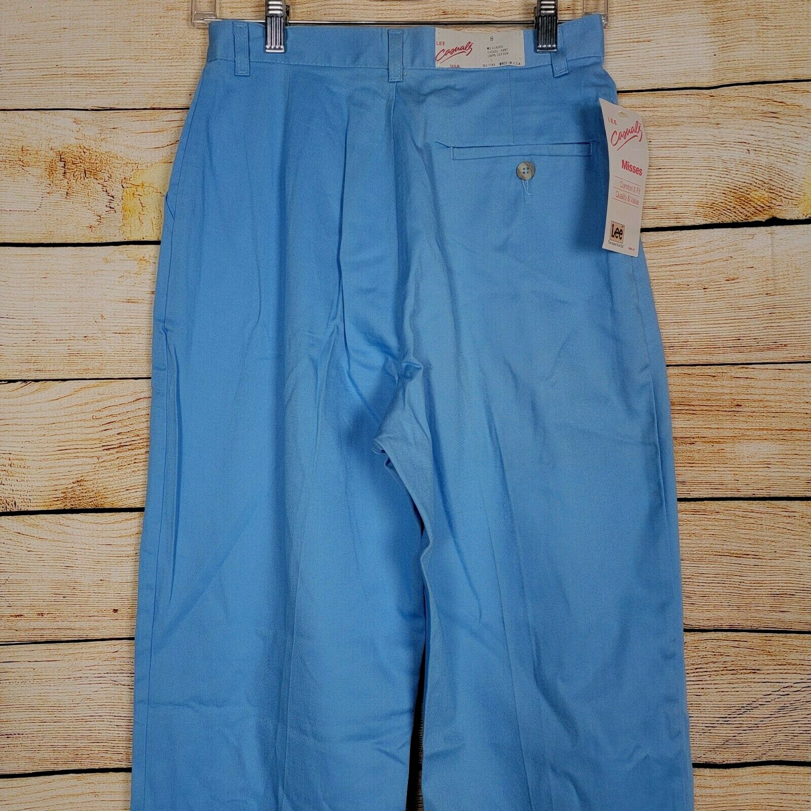 Vintage Lee Casuals Womens Pants Size 8 Blue Classic High Waist Mom 90s New
