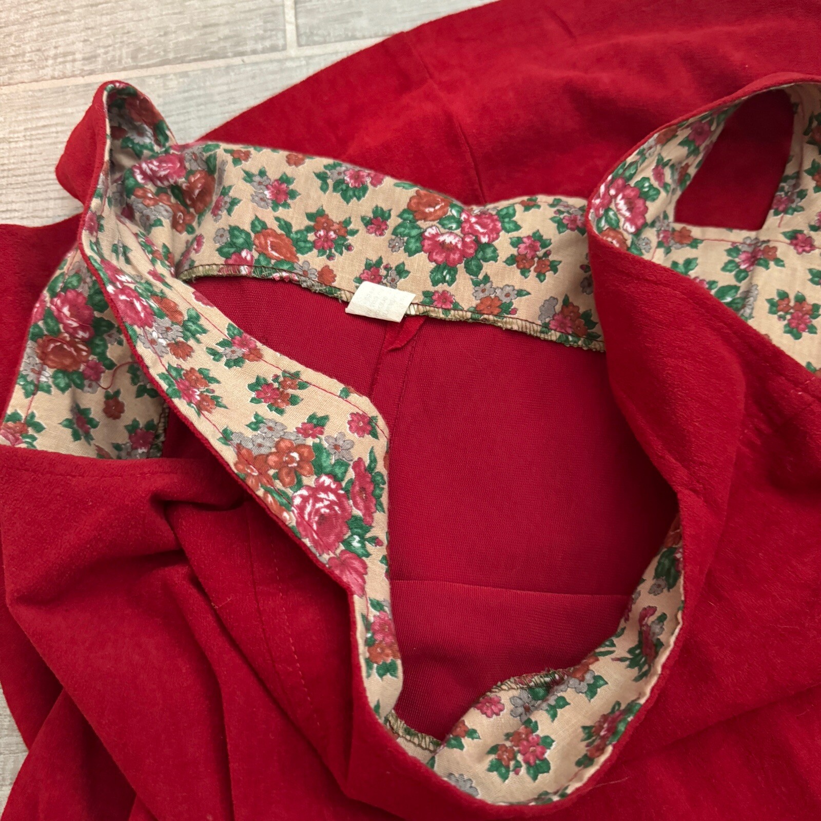 Vintage Women’s Red Overall Dress Cottagecore Size large Pockets M/L