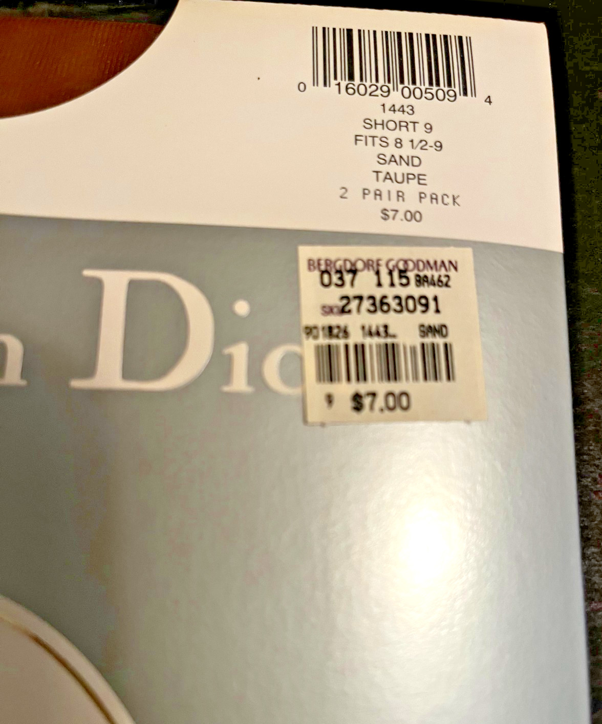 Christian Dior Stockings Sandalfoot Ultra Sheer Sand Taupe #1443 NOS 6 pairs