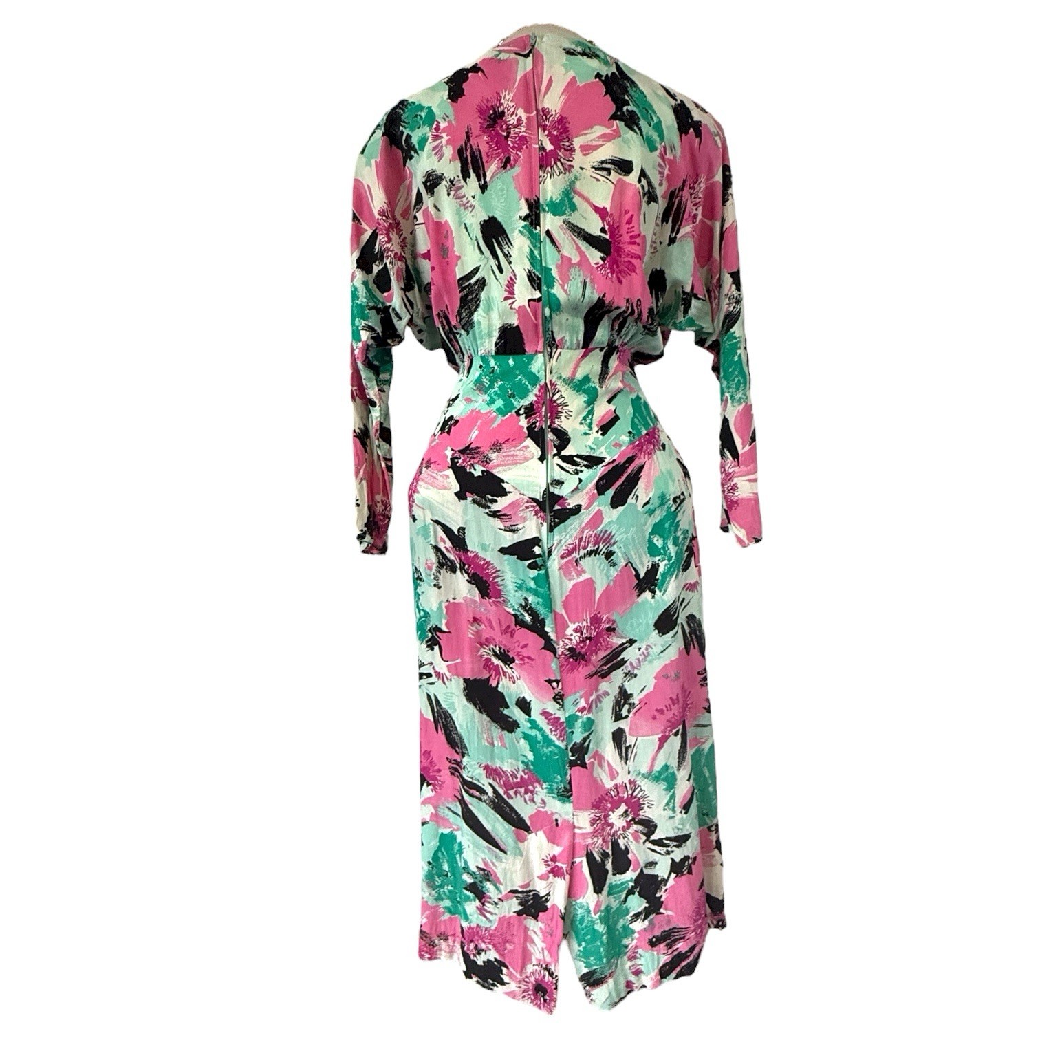 BEGINNINGS Dresses Company Inc. 1980s Vintage Abstract 80s 40s office siren 7/8