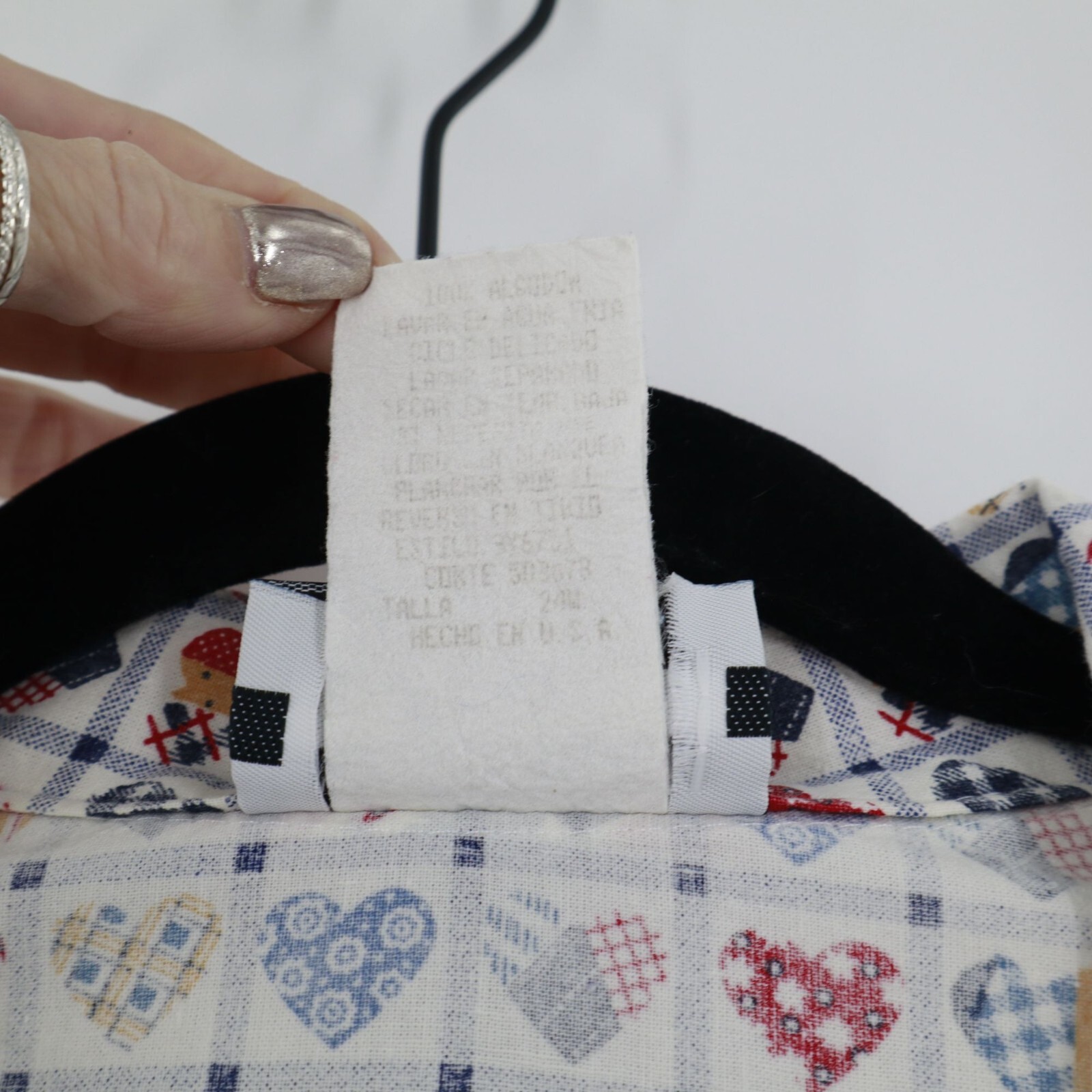Best Blouse Company Heart Patchwork Shirt Women 24W Multi Lovecore Vintage Retro