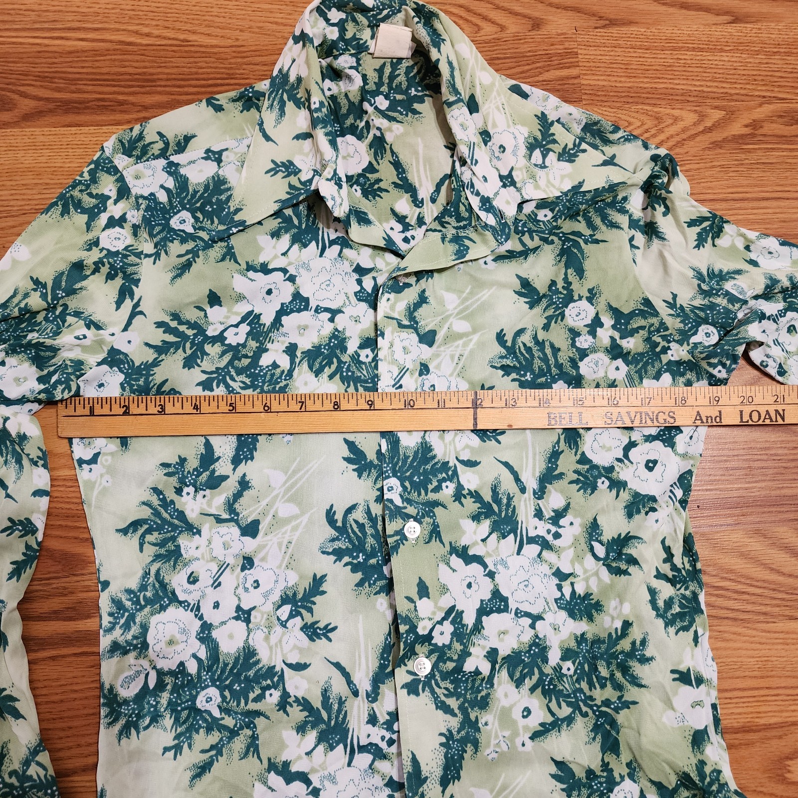 Vtg 70s Montgomery Ward Floral Disco Blouse Women’s L Button Front Retro Boho