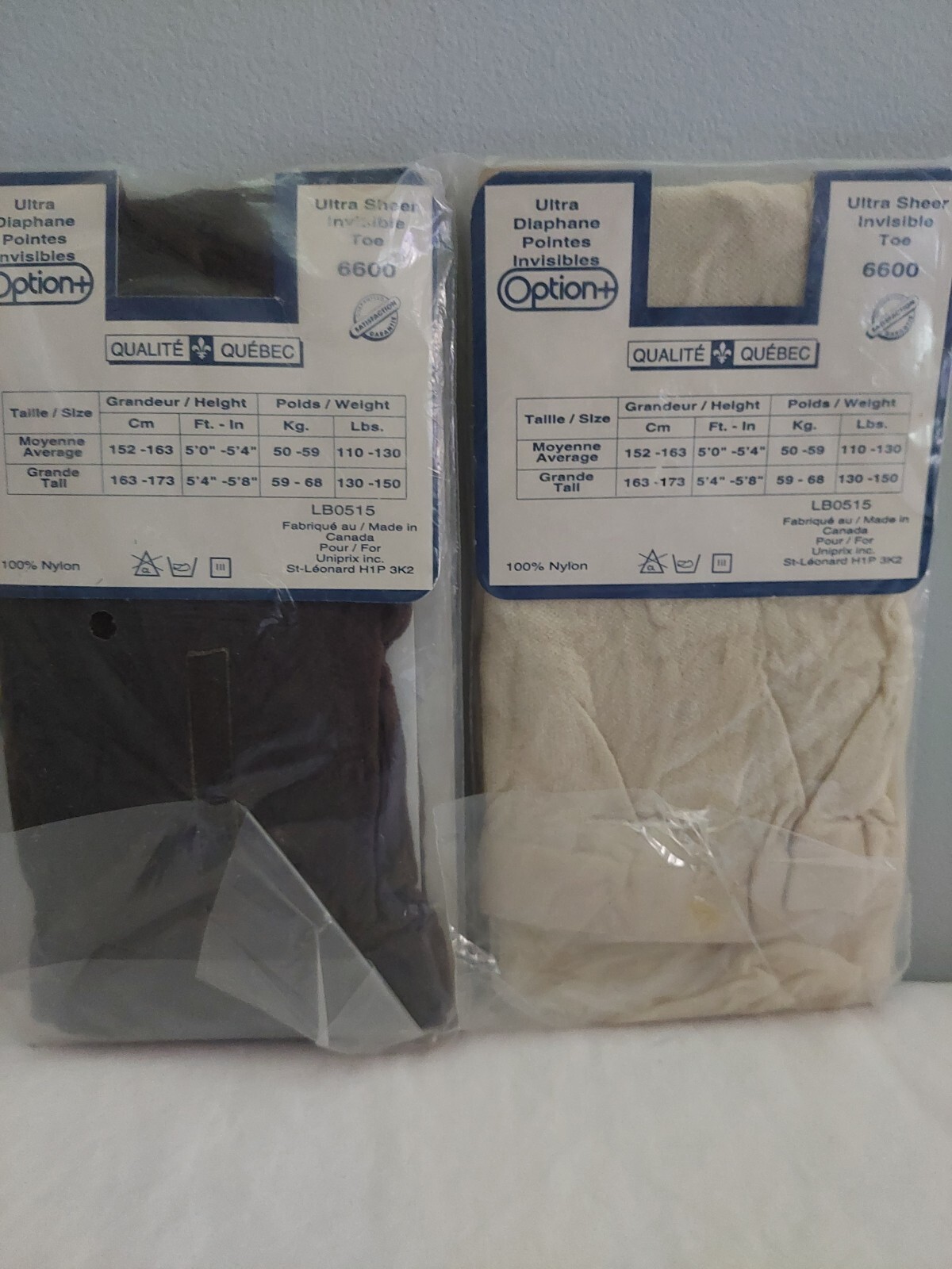 Vintage Pantyhose Option 2 Pairs Nightshade and Oyster size Average BMIX20