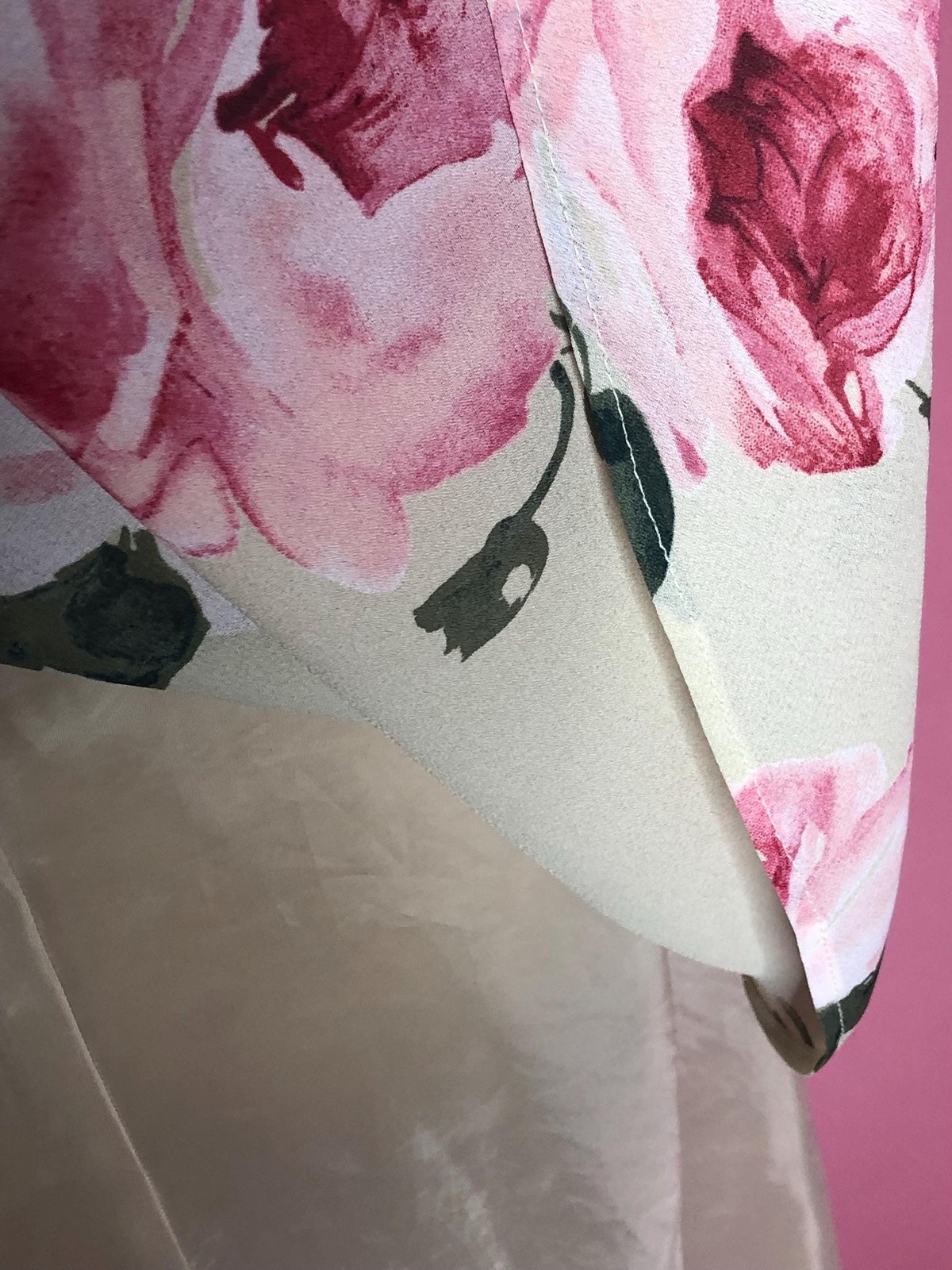 1990s-Y2K HAMPTON NITES ROSE Watercolor Floral Print Maxi Slip Dress. Medium.