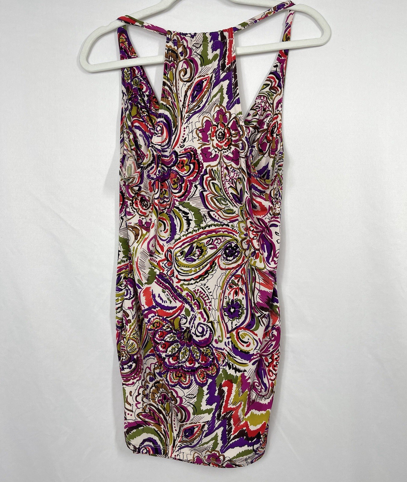 Bisou Bisou Women’s Large Paisley Mini Halter Dress Clubbing Y2K Vintage