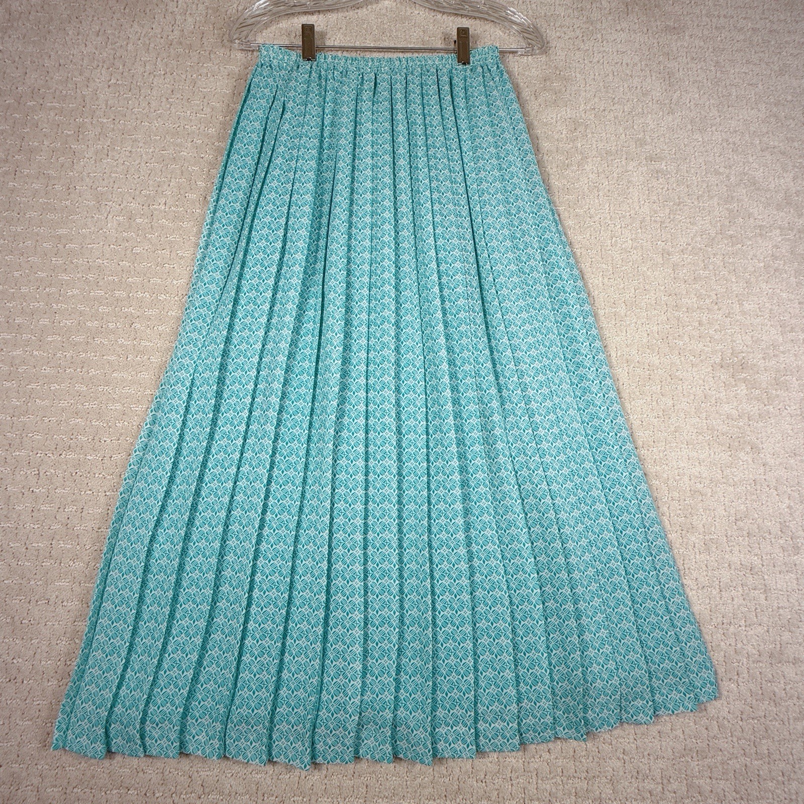 Vintage Leslie Fay Petite 3 Pc Set Size 10P Teal Pleated Skirt Blouse Secretary