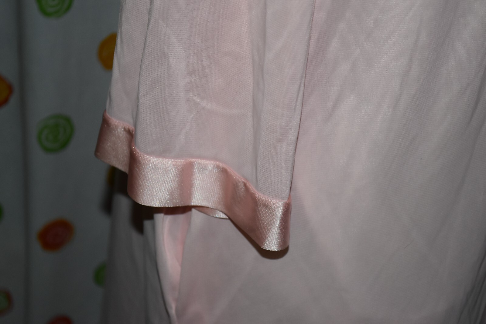 Vintage VANITY FAIR women’s Large PINK BELOW KNEE HOUSECOAT DUSTER robe USA VGC
