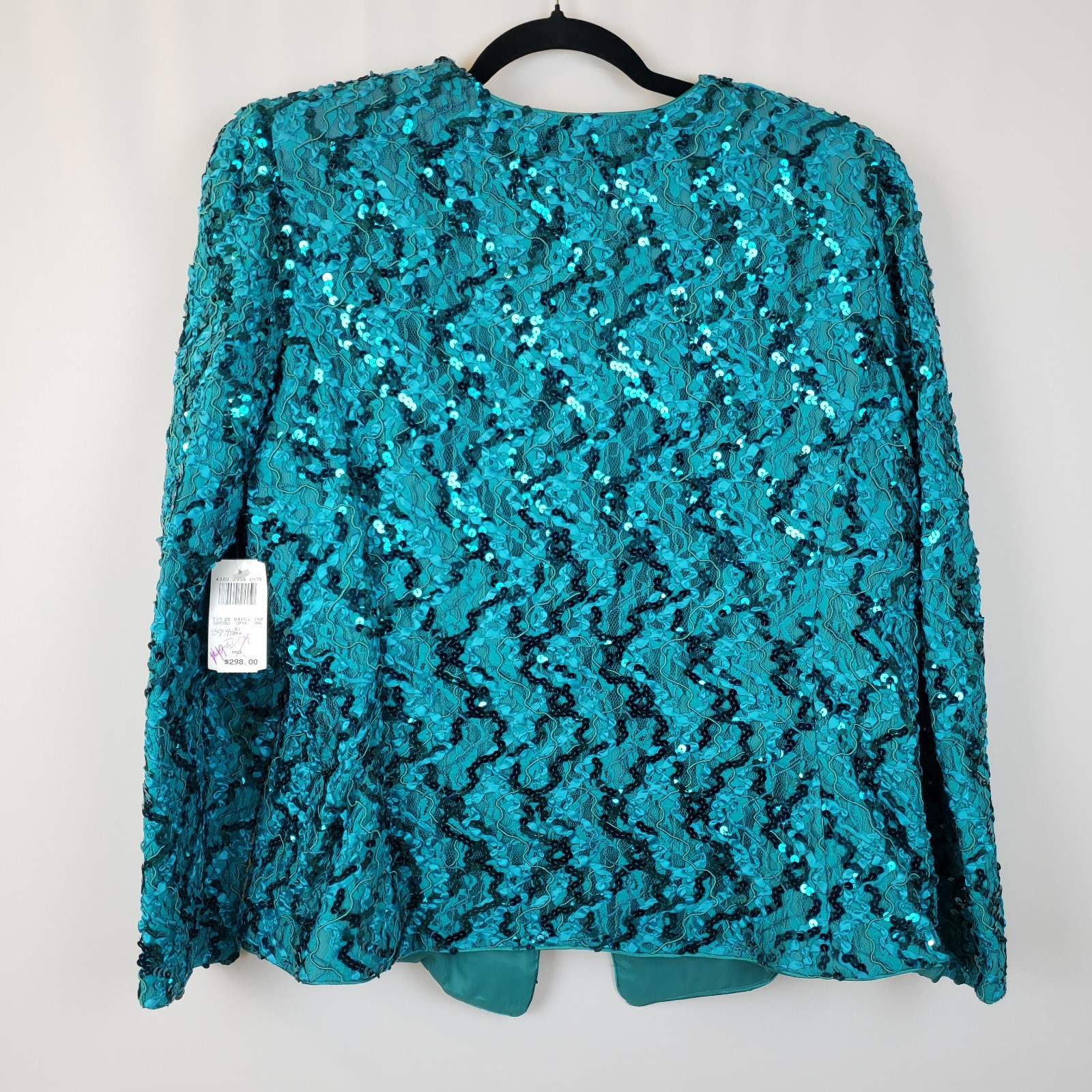 Green Sequin Jacket 20W Katherine Lindsay By Matthew Evening Party Glam Cocktail