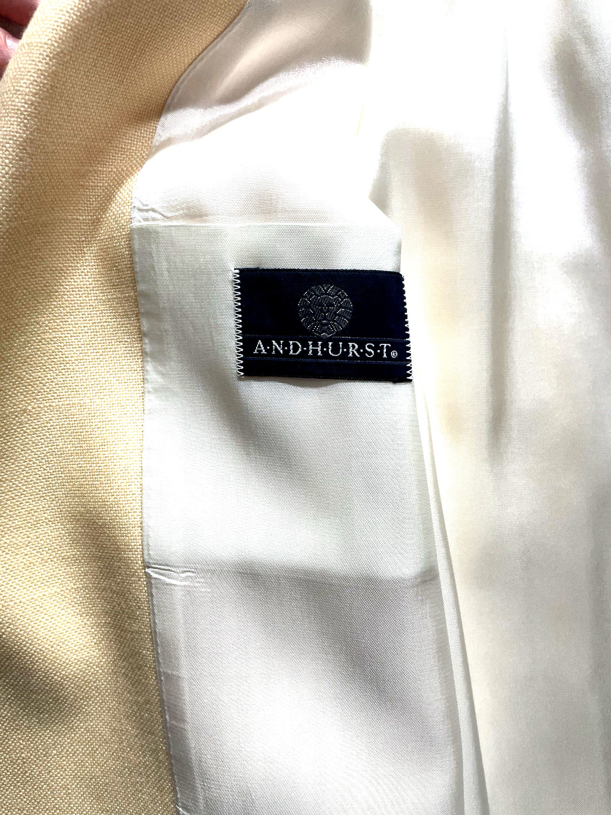 ANDHURST Women’s VTG 2-Button Lined Yellow Blazer Jacket USA Brass Buttons Sz SM