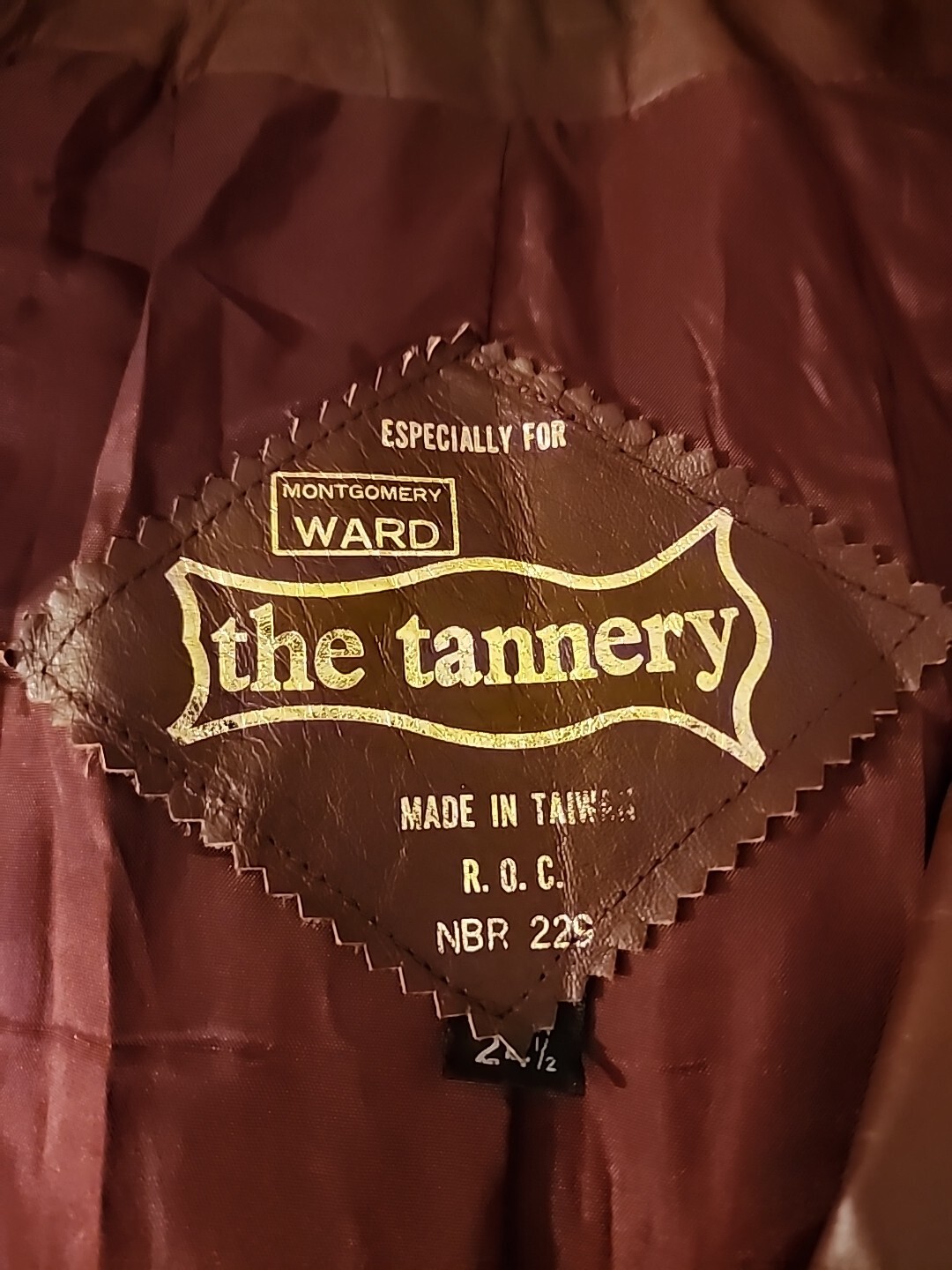 Vintage Montgomery Ward The Tannery Leather Jacket Blazer Lined 24 1/2 US M/L