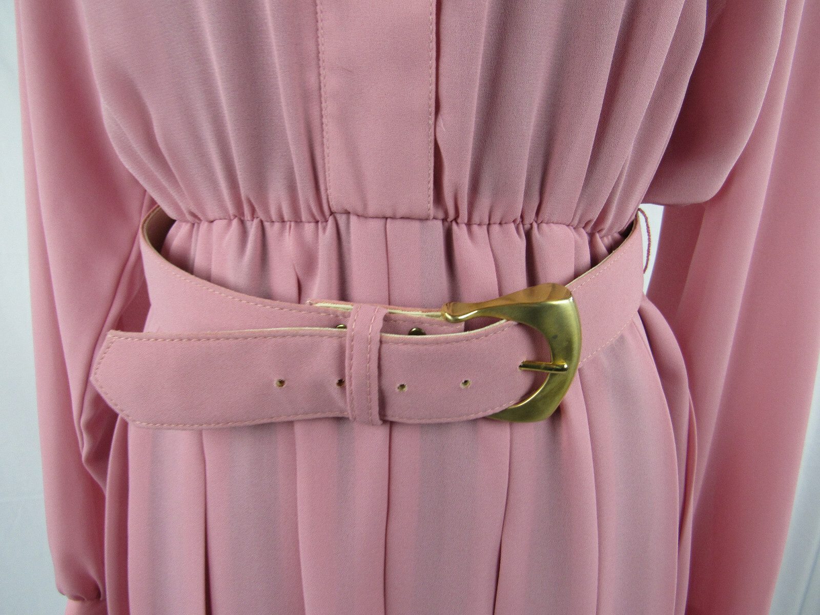 Willi of California Rockabilly Dress Size 8 Pink See Thru w Belt EUC 80s Vintage