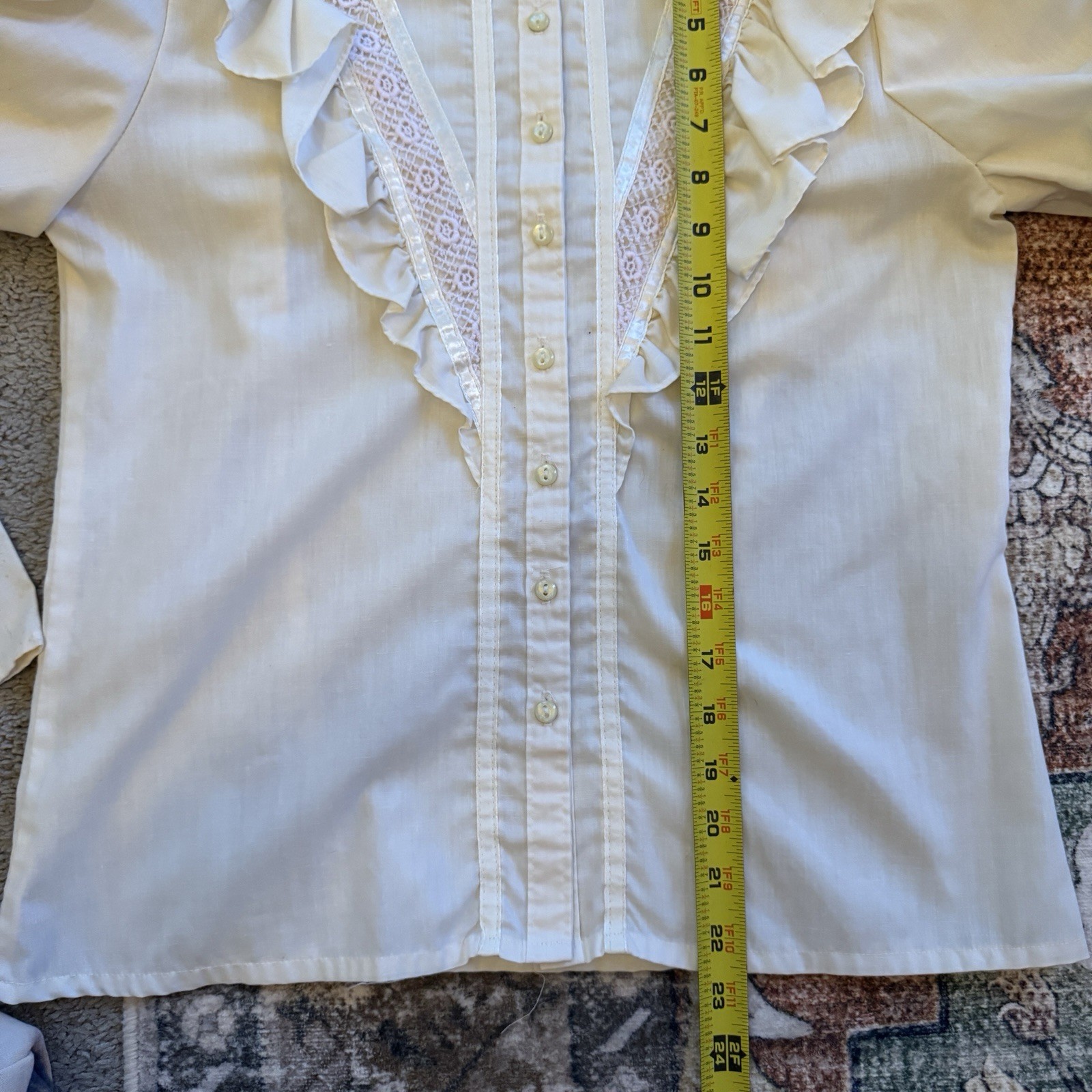 Vintage Jessica’s Gunnies Prairie Victorian Lace Ruffle Cottagecore Blouse 9